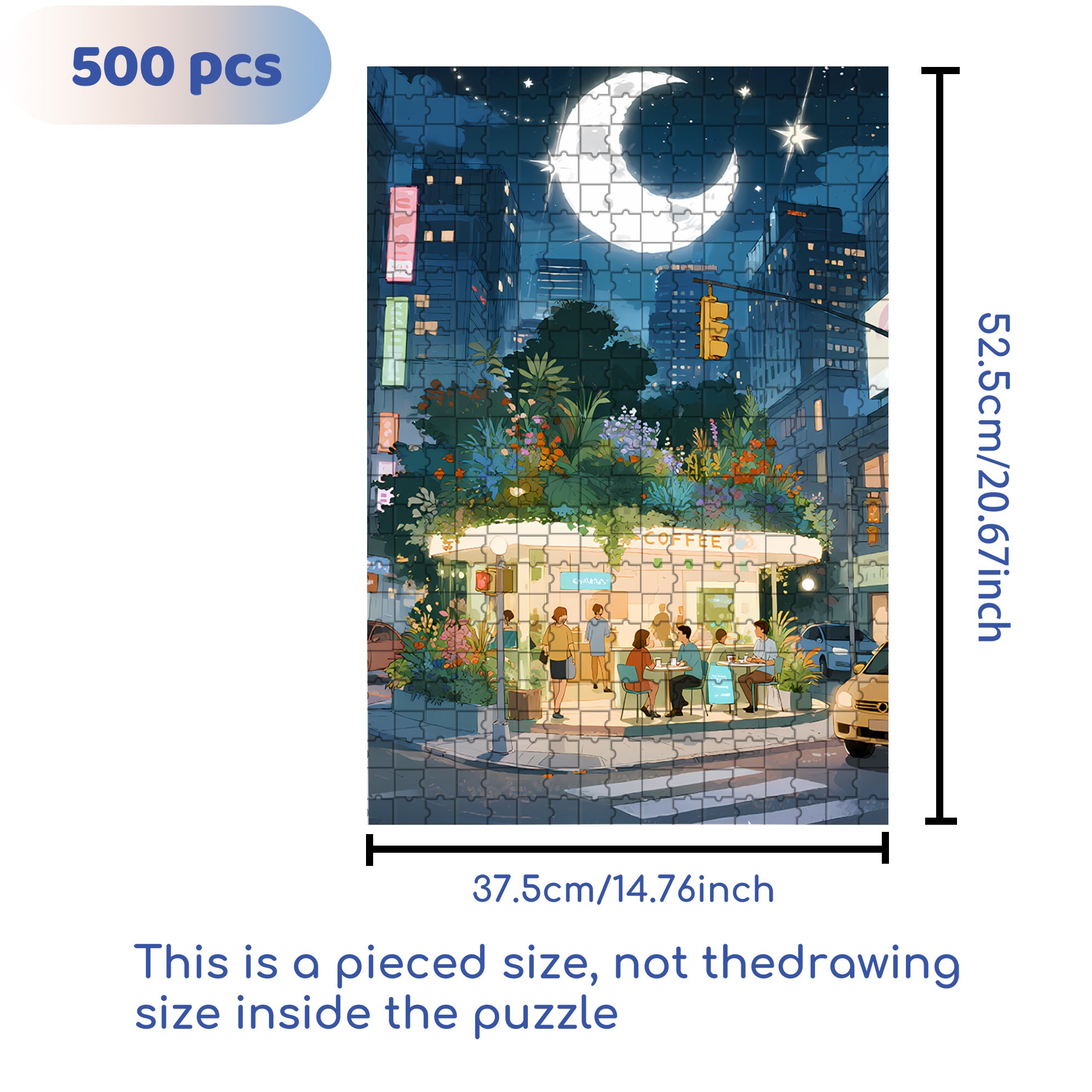 Twinkling Stars 500pcs/1000pcs Jigsaw Puzzle, Scratch-Resistant, Interactive Family Game & Brain-Boosting DIY Decor, Perfect for Halloween, Christmas & New Year Gifts, Family Puzzle Game