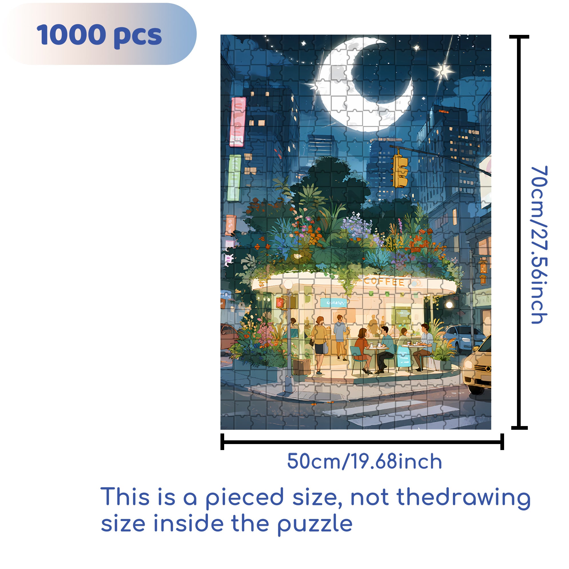 Twinkling Stars 500pcs/1000pcs Jigsaw Puzzle, Scratch-Resistant, Interactive Family Game & Brain-Boosting DIY Decor, Perfect for Halloween, Christmas & New Year Gifts, Family Puzzle Game