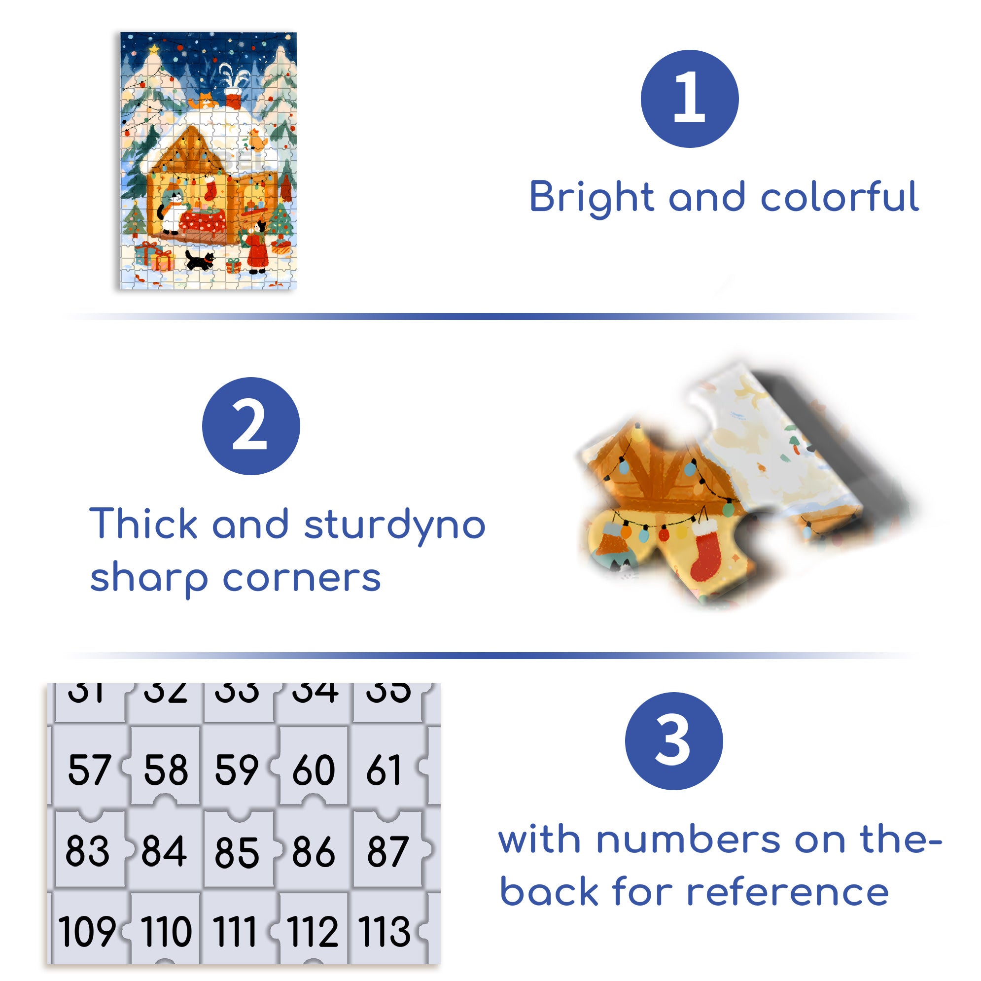 Warm Christmas 500pcs/1000pcs Jigsaw Puzzle, Scratch-Resistant, Interactive Family Game & Brain-Boosting DIY Decor, Perfect for Halloween, Christmas & New Year Gifts, Family Puzzle Game