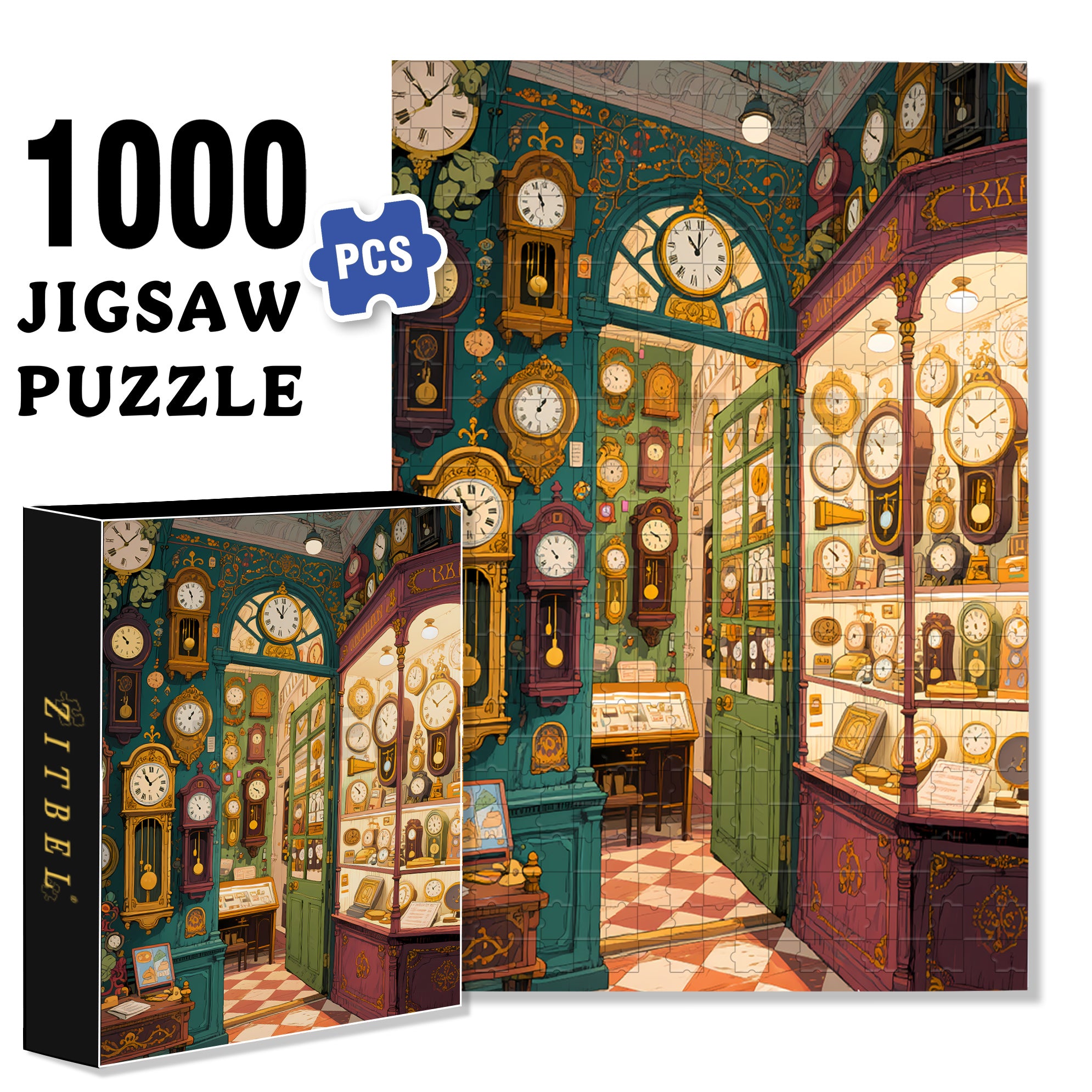 Watch Shop 500pcs/1000pcs Jigsaw Puzzle, Scratch-Resistant, Interactive Family Game & Brain-Boosting DIY Decor, Perfect for Halloween, Christmas & New Year Gifts, Family Puzzle Game