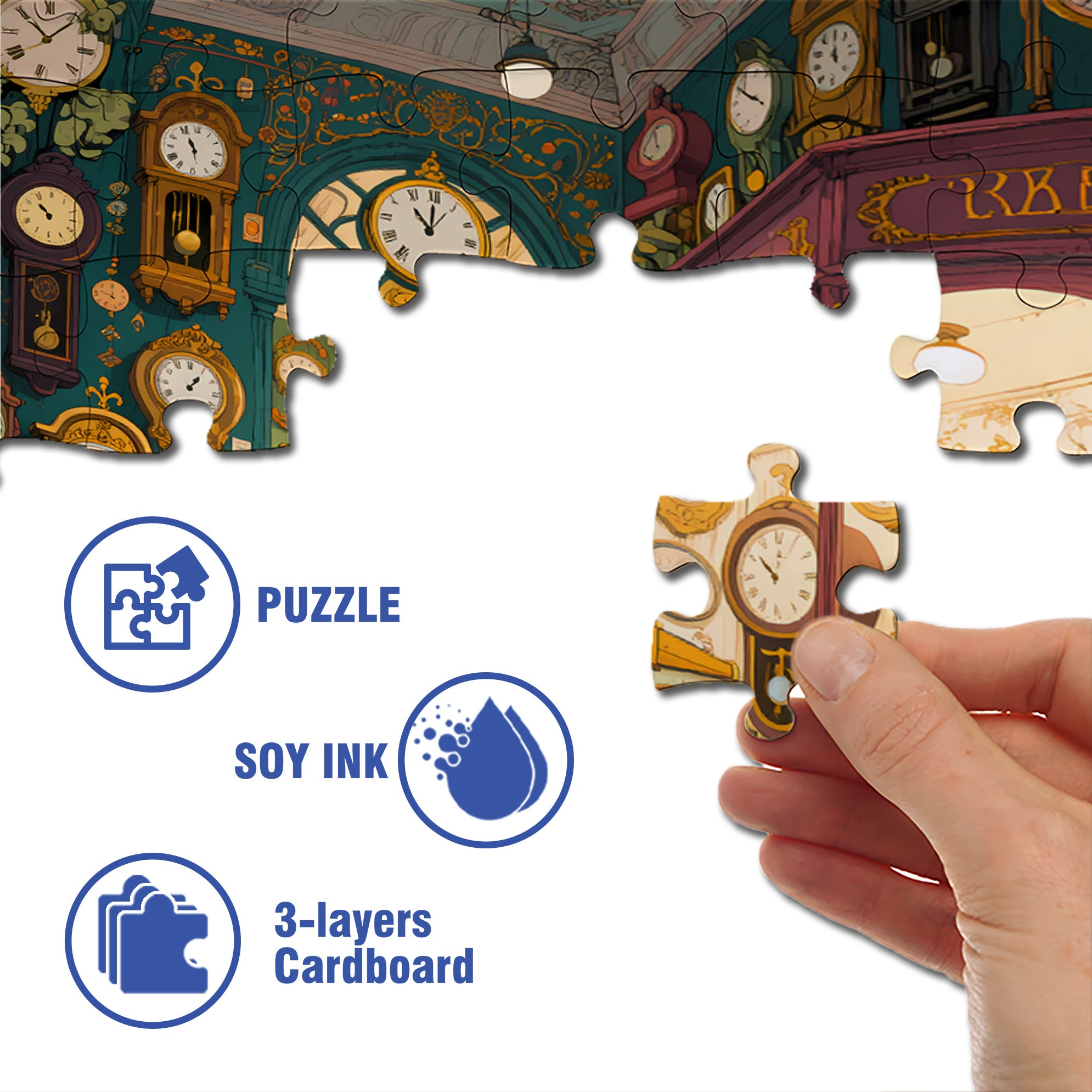 Watch Shop 500pcs/1000pcs Jigsaw Puzzle, Scratch-Resistant, Interactive Family Game & Brain-Boosting DIY Decor, Perfect for Halloween, Christmas & New Year Gifts, Family Puzzle Game