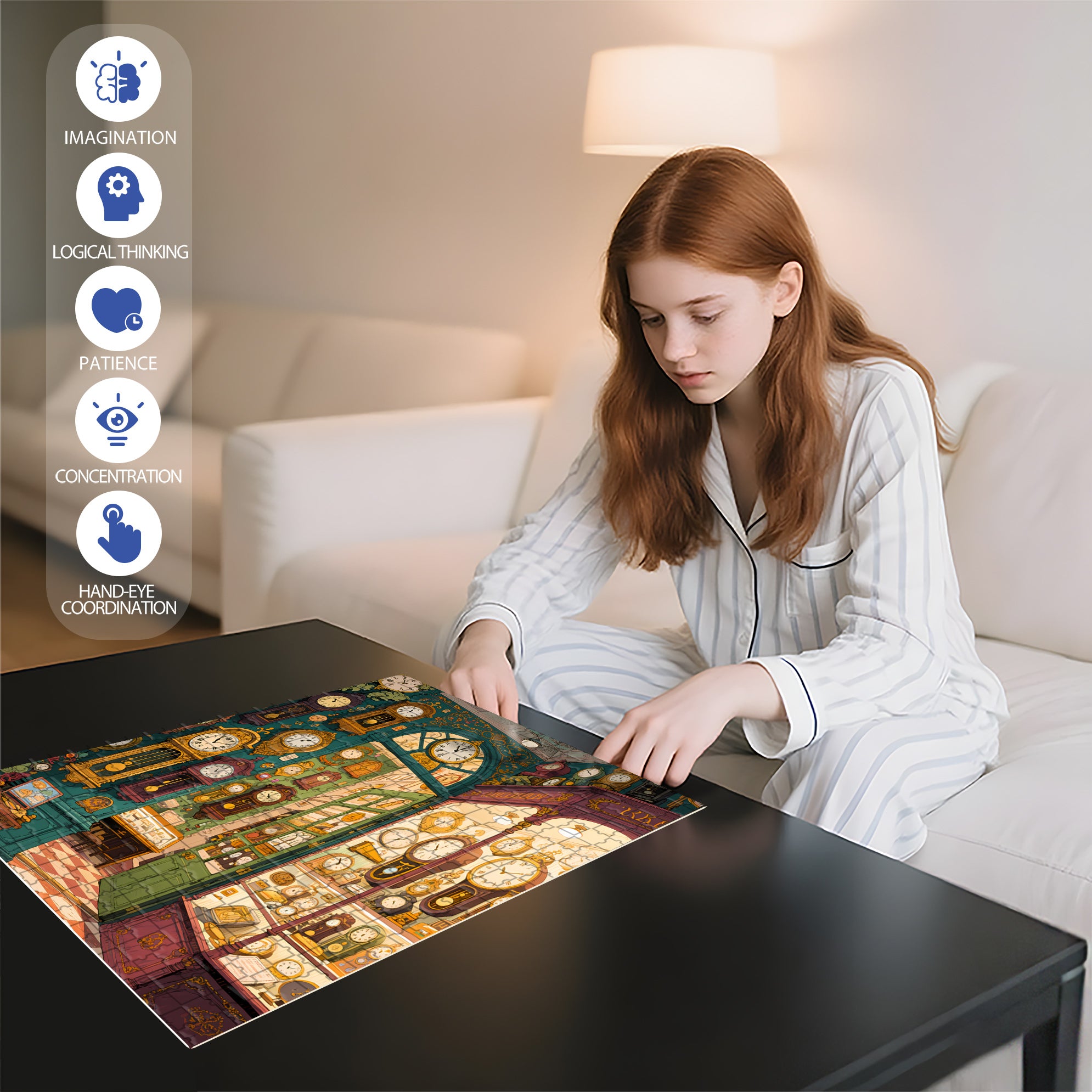 Watch Shop 500pcs/1000pcs Jigsaw Puzzle, Scratch-Resistant, Interactive Family Game & Brain-Boosting DIY Decor, Perfect for Halloween, Christmas & New Year Gifts, Family Puzzle Game