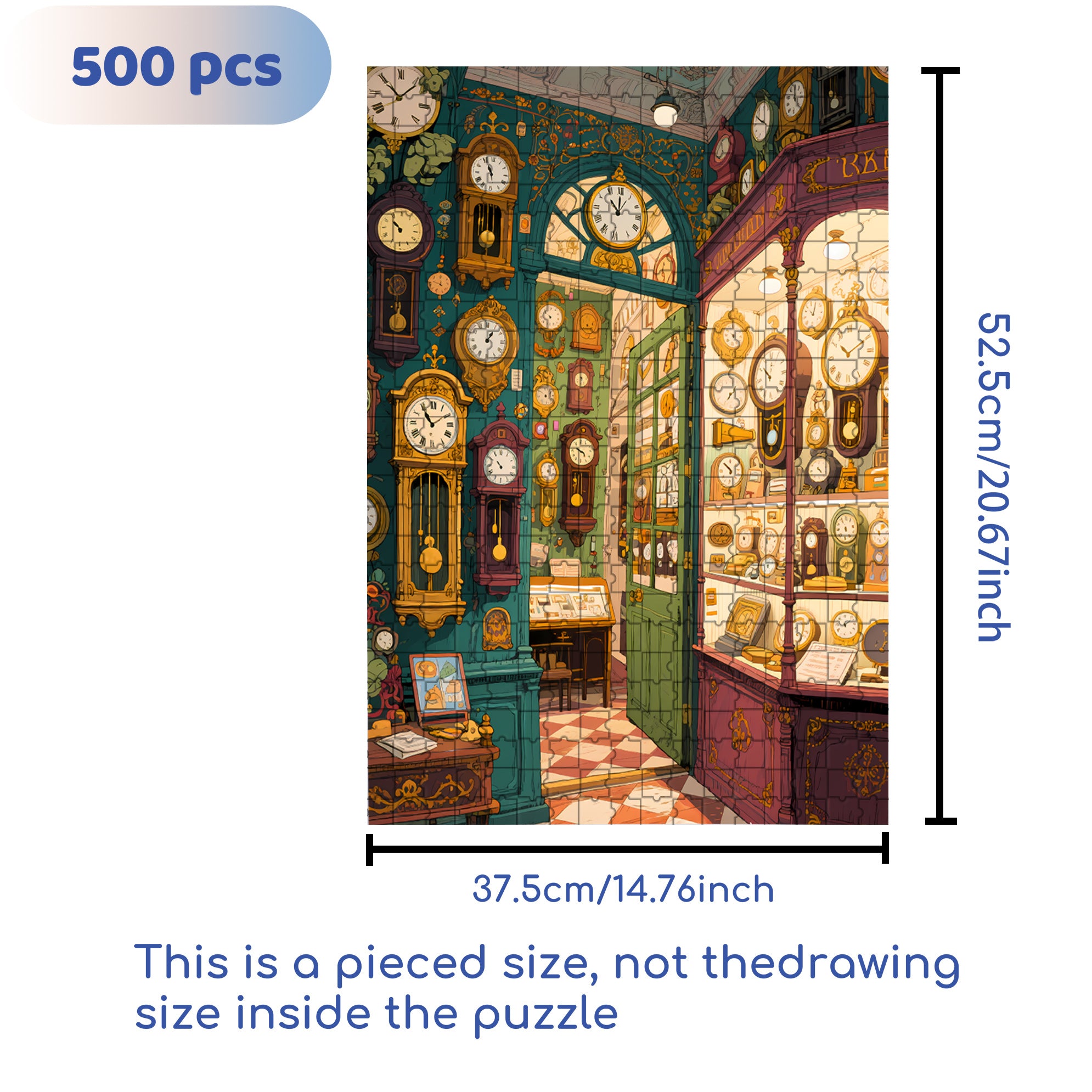 Watch Shop 500pcs/1000pcs Jigsaw Puzzle, Scratch-Resistant, Interactive Family Game & Brain-Boosting DIY Decor, Perfect for Halloween, Christmas & New Year Gifts, Family Puzzle Game