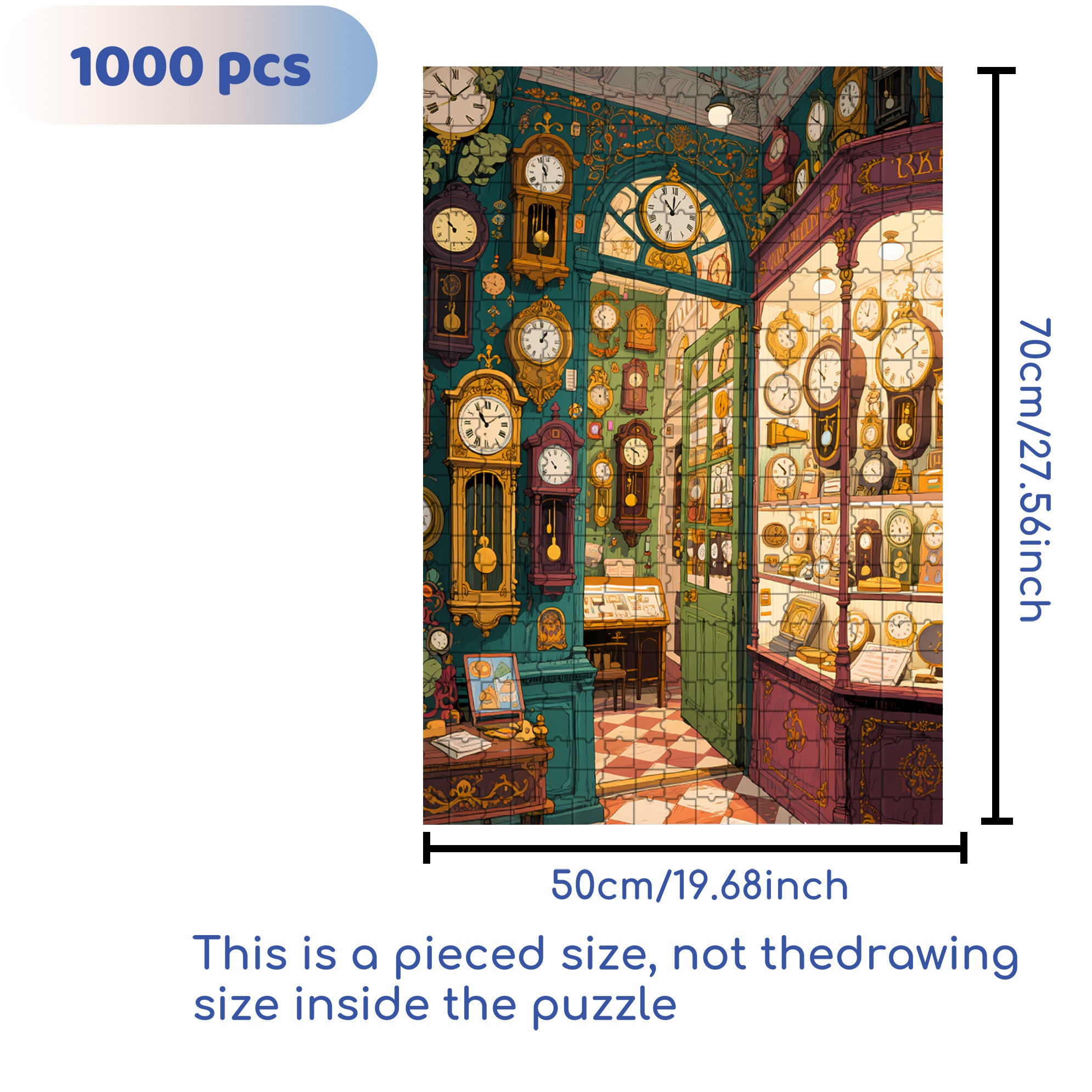 Watch Shop 500pcs/1000pcs Jigsaw Puzzle, Scratch-Resistant, Interactive Family Game & Brain-Boosting DIY Decor, Perfect for Halloween, Christmas & New Year Gifts, Family Puzzle Game