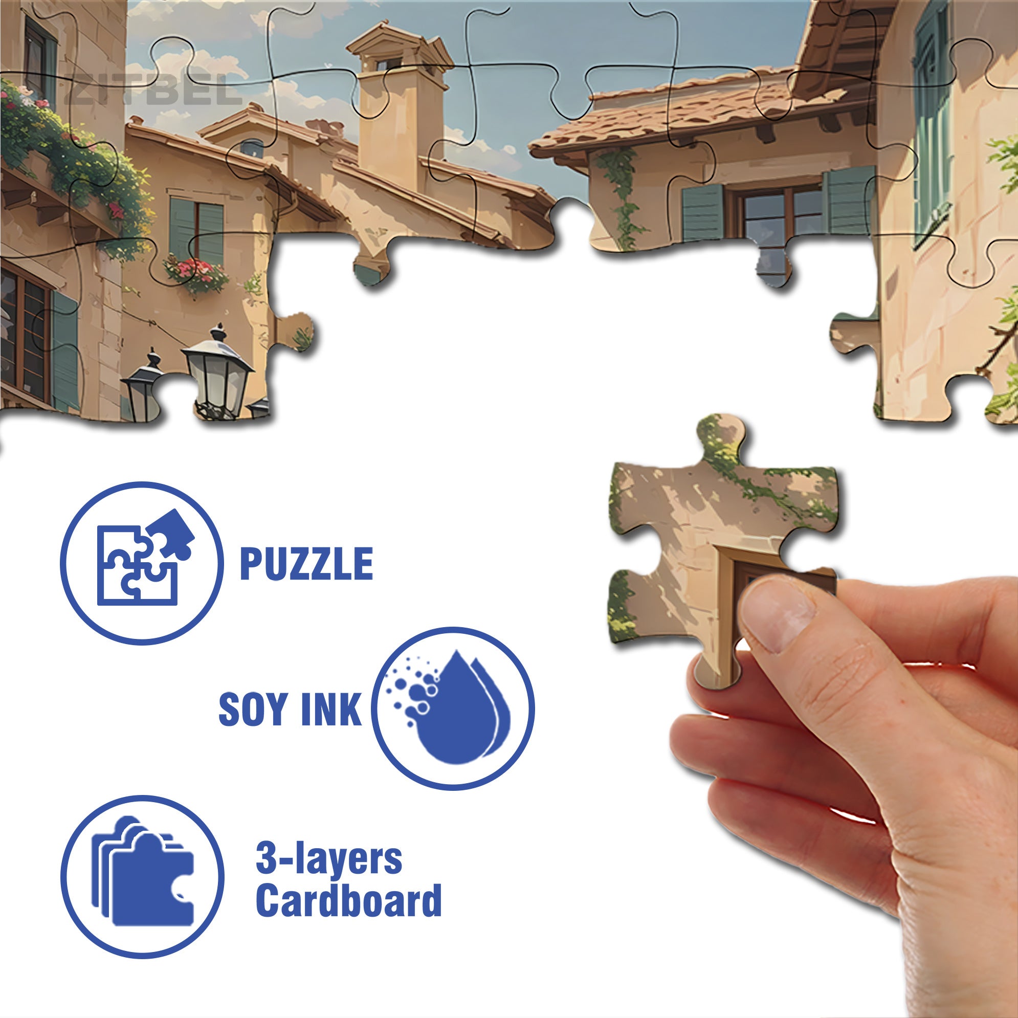 AncientNeighborhood 500pcs/1000pcs Jigsaw Puzzle, Scratch-Resistant, Interactive Family Game & Brain-Boosting DIY Decor, Perfect for Halloween, Christmas & New Year Gifts, Family Puzzle Game