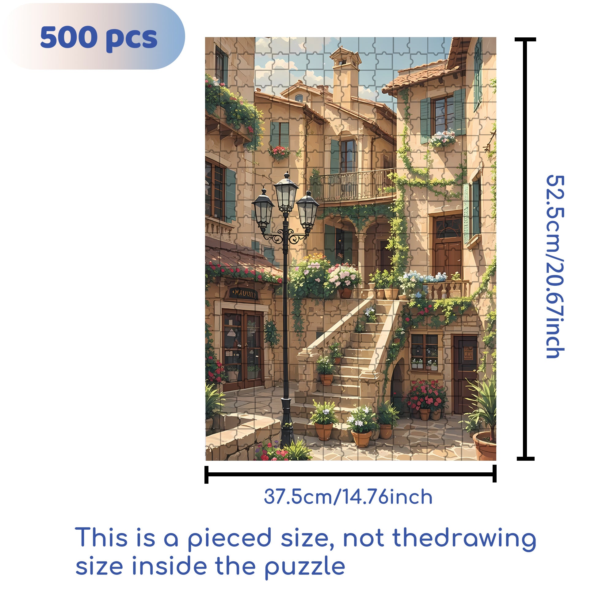 AncientNeighborhood 500pcs/1000pcs Jigsaw Puzzle, Scratch-Resistant, Interactive Family Game & Brain-Boosting DIY Decor, Perfect for Halloween, Christmas & New Year Gifts, Family Puzzle Game