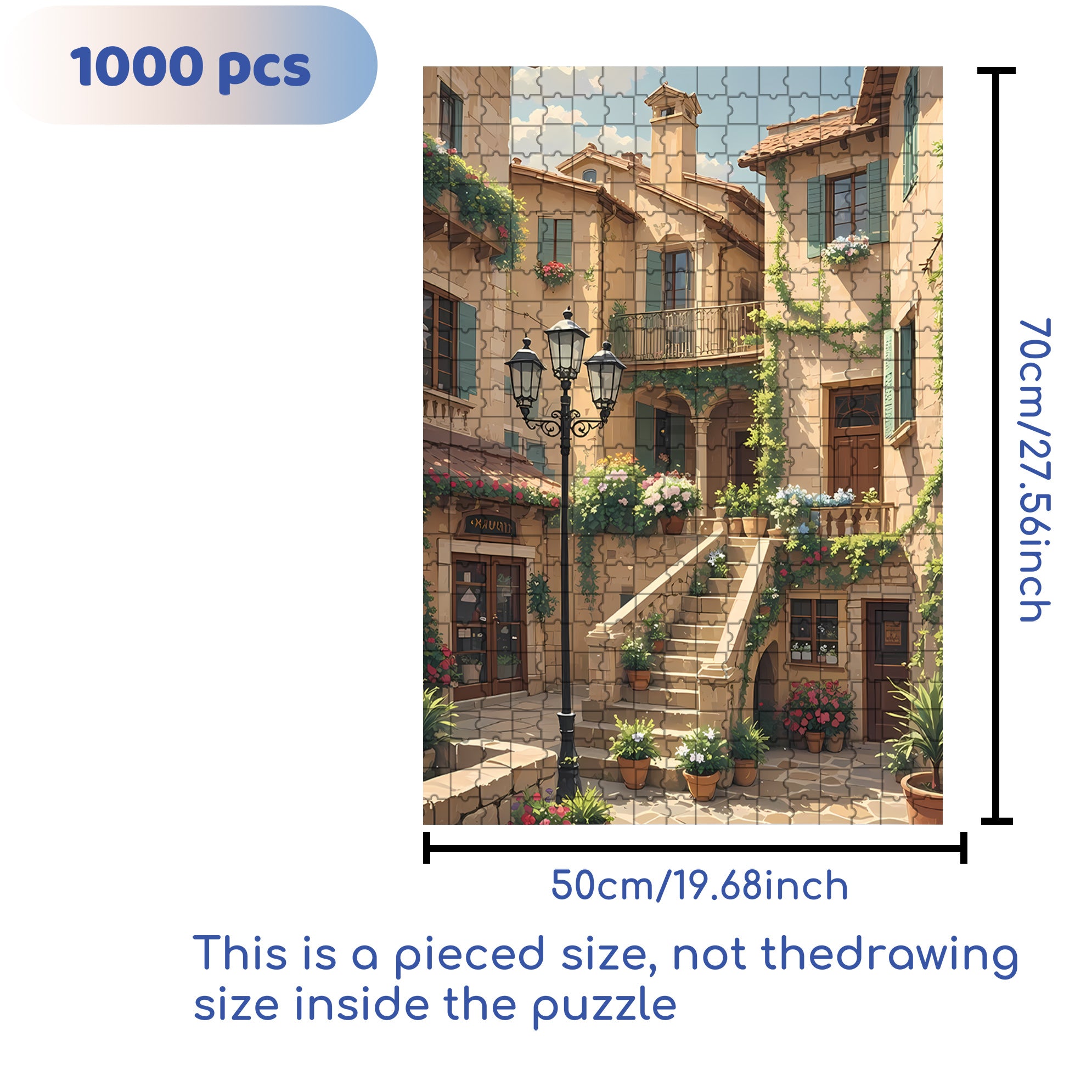 AncientNeighborhood 500pcs/1000pcs Jigsaw Puzzle, Scratch-Resistant, Interactive Family Game & Brain-Boosting DIY Decor, Perfect for Halloween, Christmas & New Year Gifts, Family Puzzle Game
