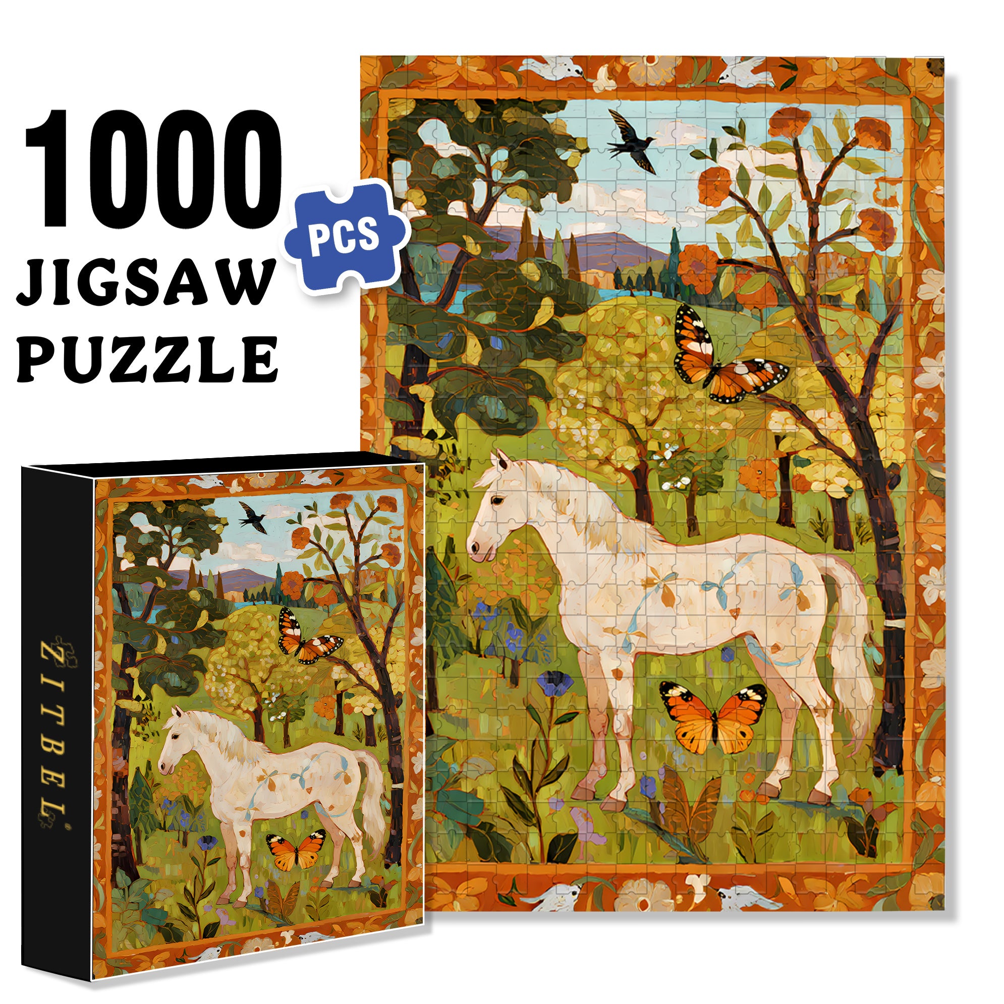 Autumn Forest 500pcs/1000pcs Jigsaw Puzzle, Scratch-Resistant, Interactive Family Game & Brain-Boosting DIY Decor, Perfect for Halloween, Christmas & New Year Gifts, Family Puzzle Game