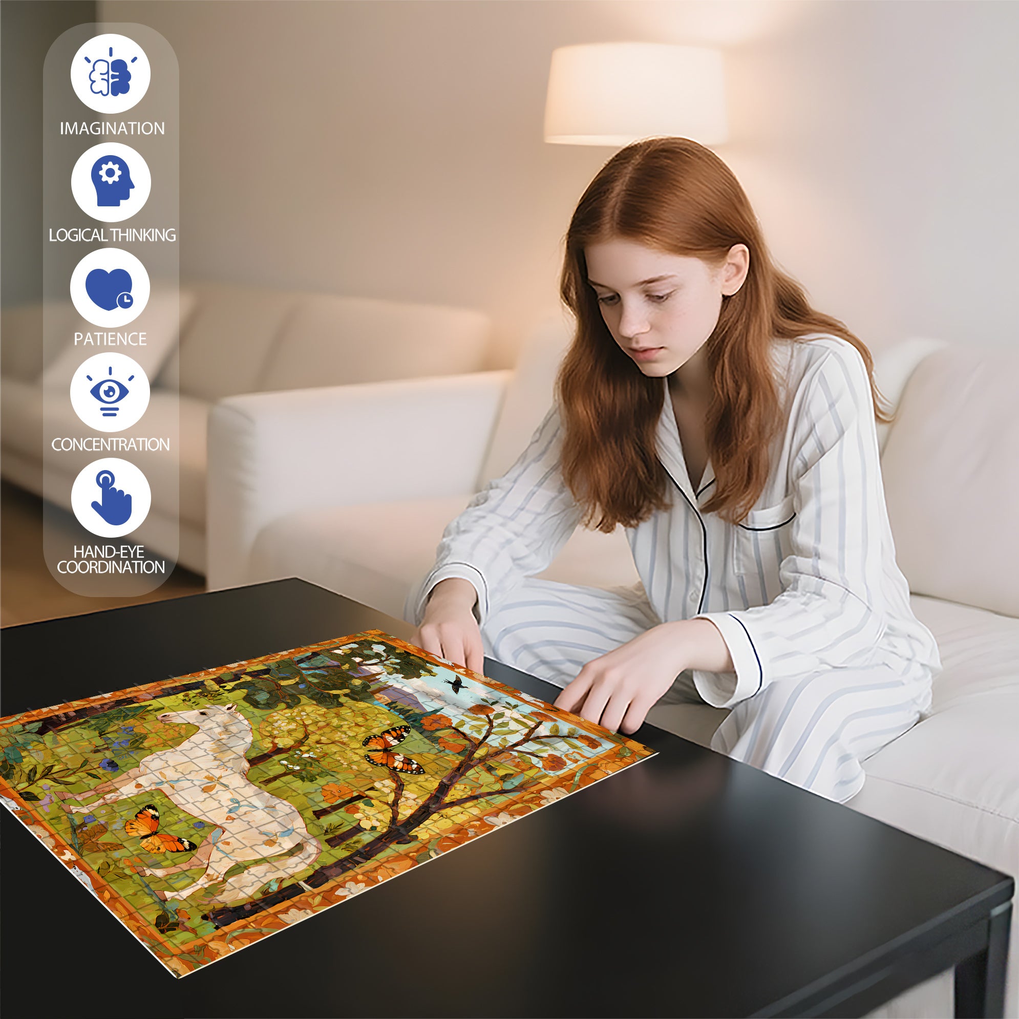 Autumn Forest 500pcs/1000pcs Jigsaw Puzzle, Scratch-Resistant, Interactive Family Game & Brain-Boosting DIY Decor, Perfect for Halloween, Christmas & New Year Gifts, Family Puzzle Game