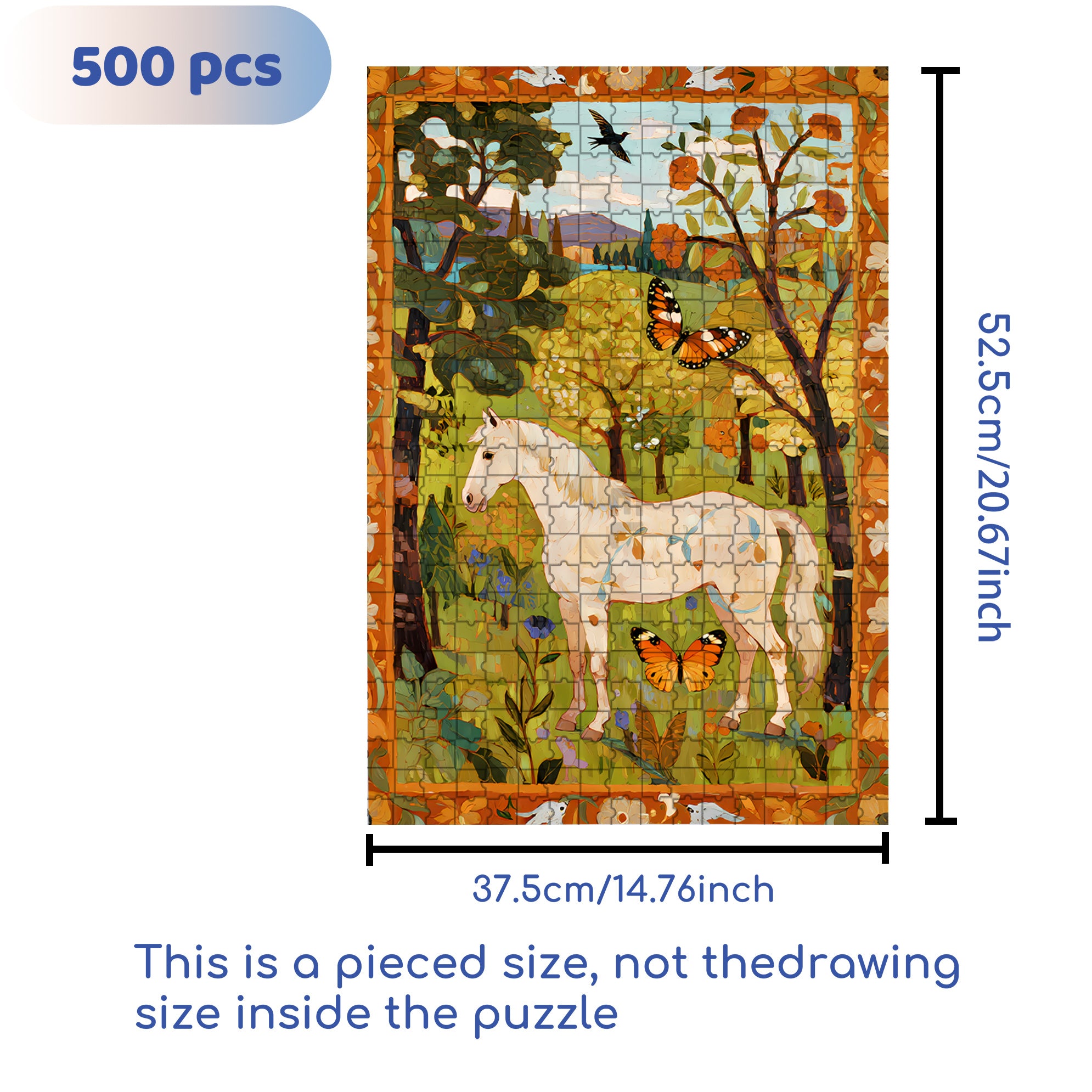 Autumn Forest 500pcs/1000pcs Jigsaw Puzzle, Scratch-Resistant, Interactive Family Game & Brain-Boosting DIY Decor, Perfect for Halloween, Christmas & New Year Gifts, Family Puzzle Game