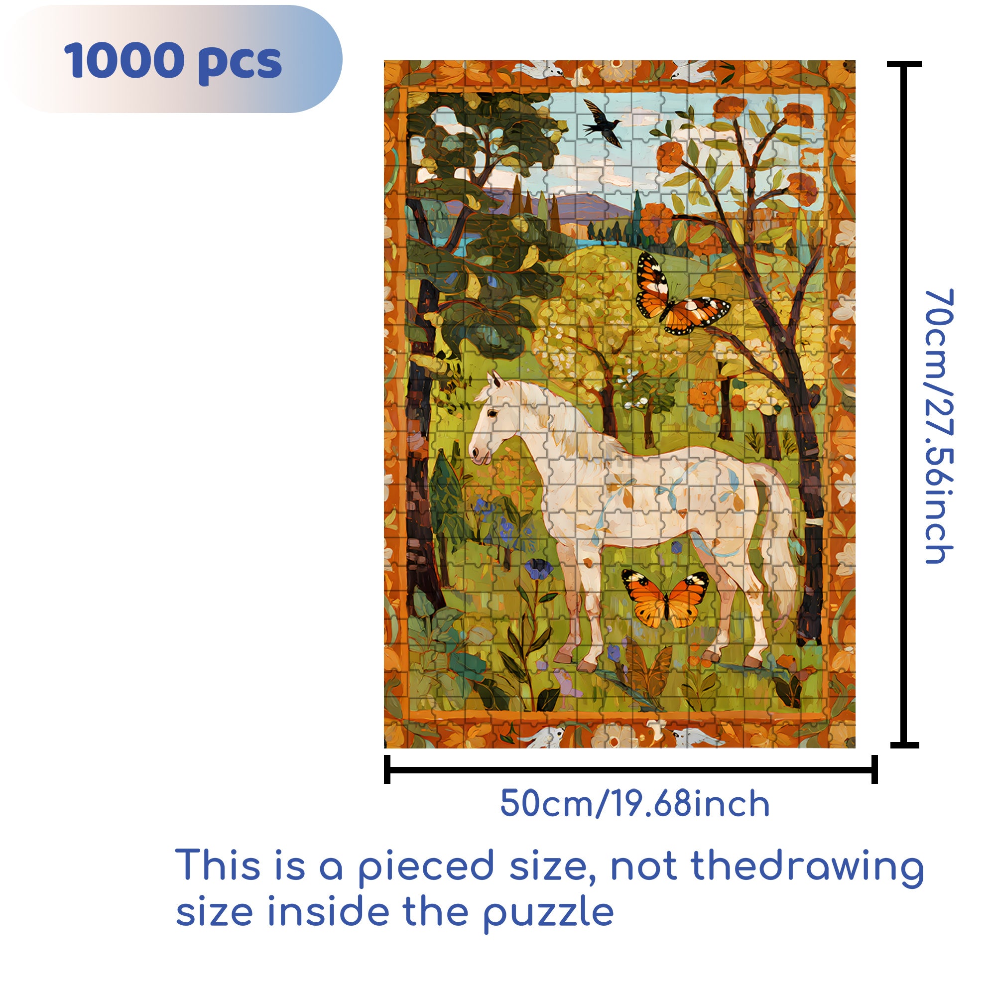Autumn Forest 500pcs/1000pcs Jigsaw Puzzle, Scratch-Resistant, Interactive Family Game & Brain-Boosting DIY Decor, Perfect for Halloween, Christmas & New Year Gifts, Family Puzzle Game