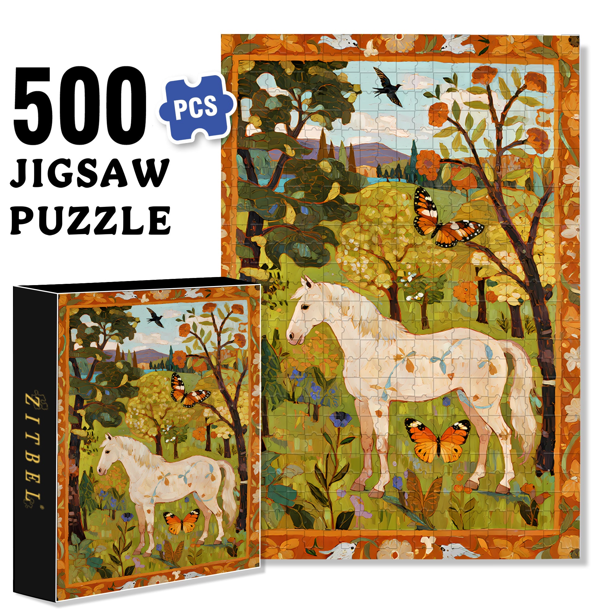 Autumn Forest 500pcs/1000pcs Jigsaw Puzzle, Scratch-Resistant, Interactive Family Game & Brain-Boosting DIY Decor, Perfect for Halloween, Christmas & New Year Gifts, Family Puzzle Game