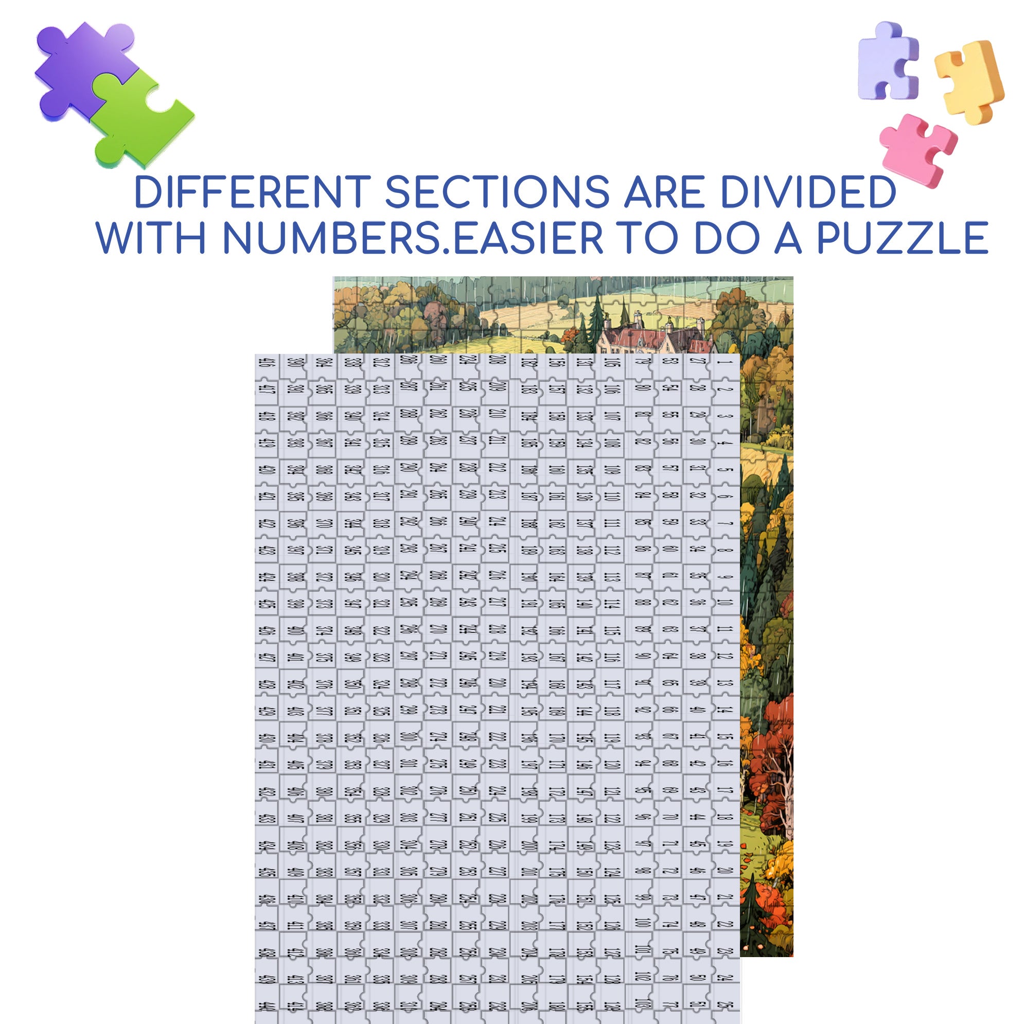 Autumn Rain 500pcs/1000pcs Jigsaw Puzzle, Scratch-Resistant, Interactive Family Game & Brain-Boosting DIY Decor, Perfect for Halloween, Christmas & New Year Gifts, Family Puzzle Game