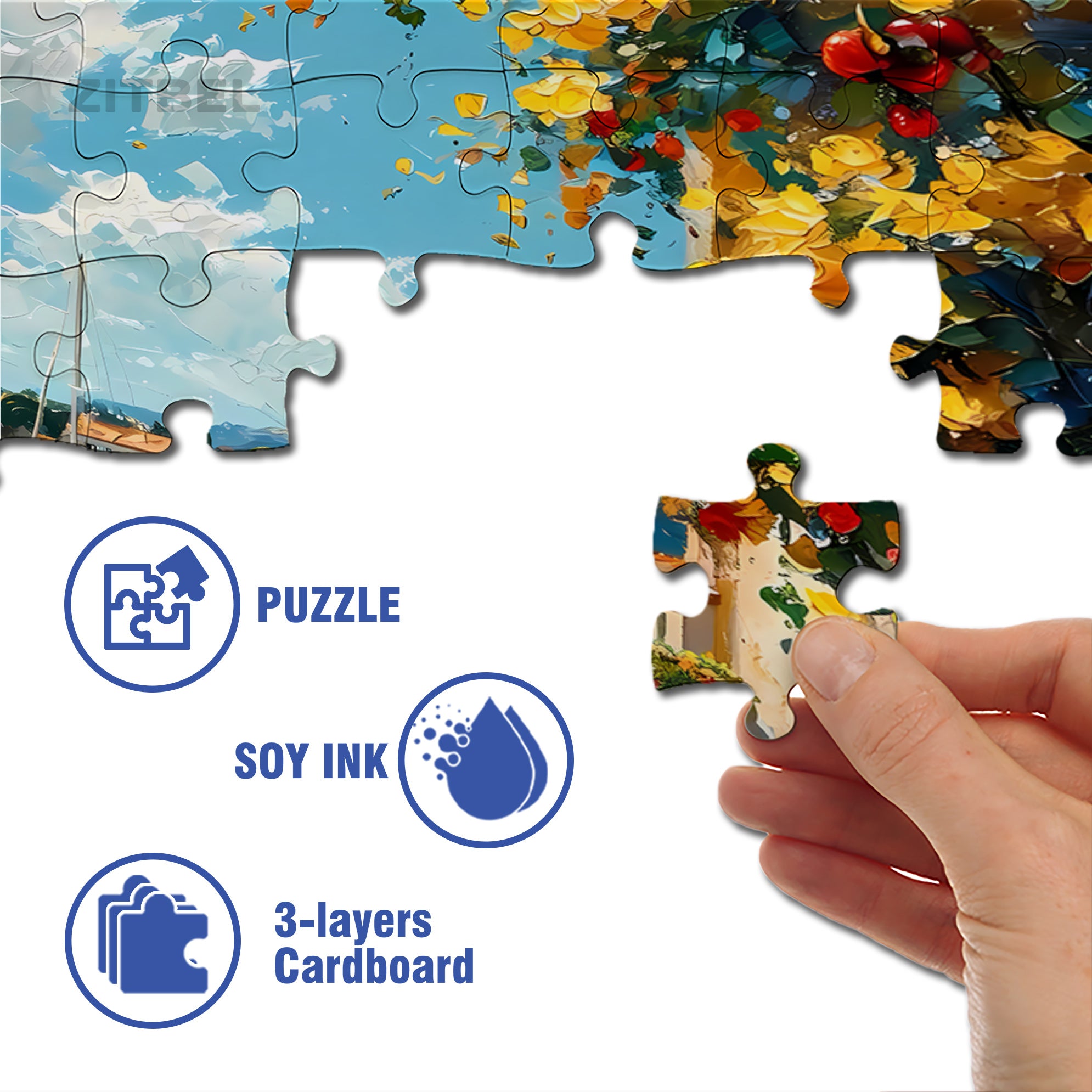 Balcony 500pcs/1000pcs Jigsaw Puzzle, Scratch-Resistant, Interactive Family Game & Brain-Boosting DIY Decor, Perfect for Halloween, Christmas & New Year Gifts, Family Puzzle Game