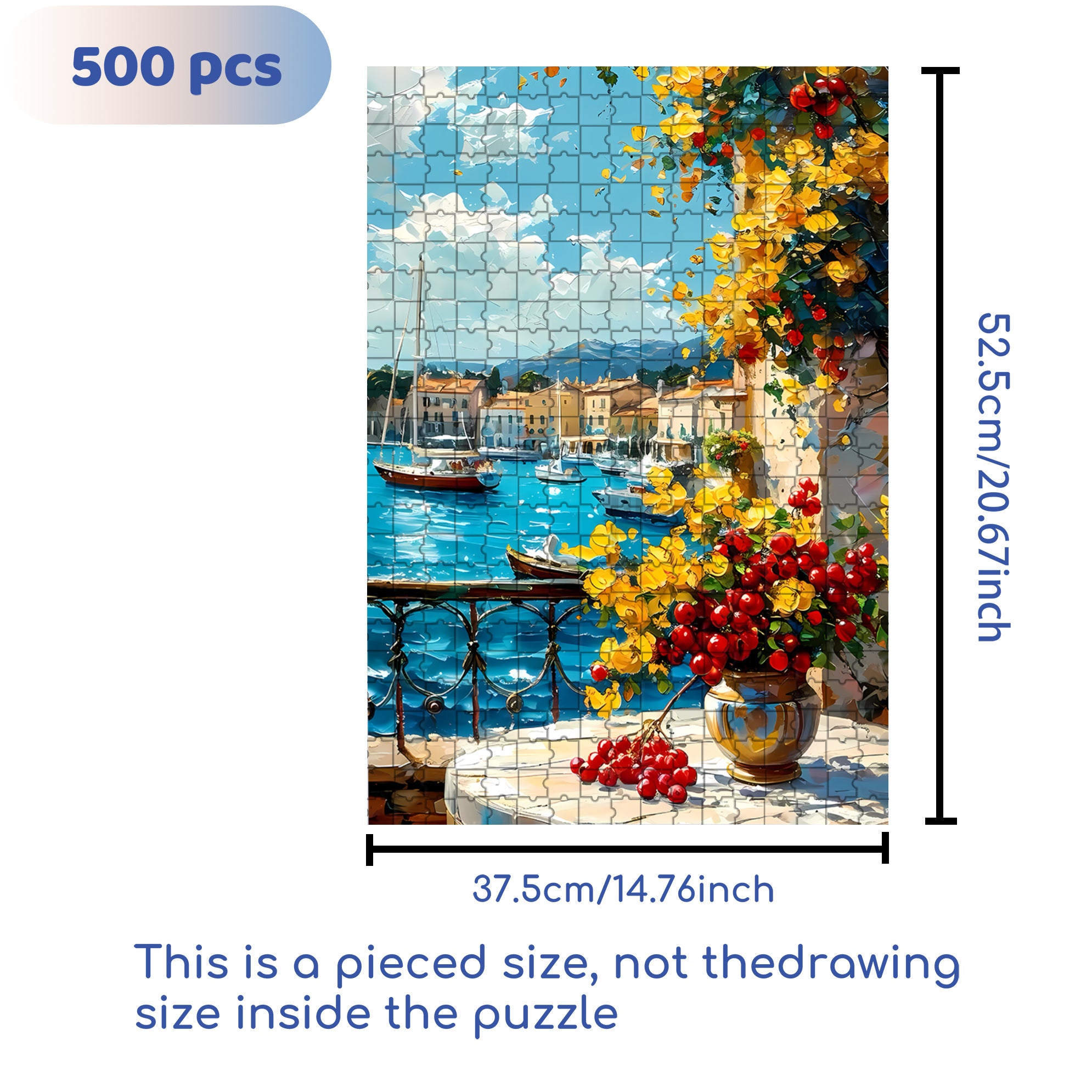 Balcony 500pcs/1000pcs Jigsaw Puzzle, Scratch-Resistant, Interactive Family Game & Brain-Boosting DIY Decor, Perfect for Halloween, Christmas & New Year Gifts, Family Puzzle Game