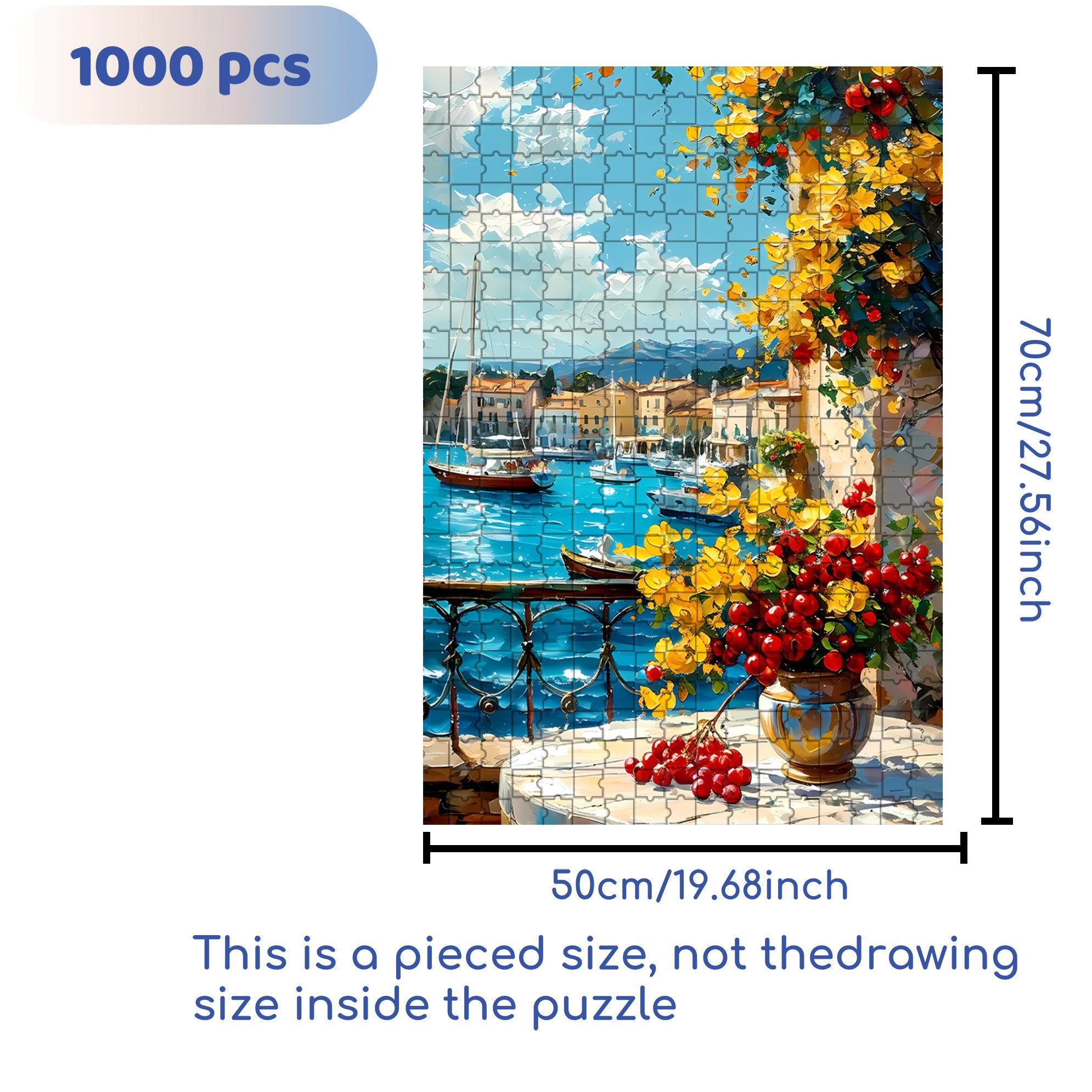 Balcony 500pcs/1000pcs Jigsaw Puzzle, Scratch-Resistant, Interactive Family Game & Brain-Boosting DIY Decor, Perfect for Halloween, Christmas & New Year Gifts, Family Puzzle Game