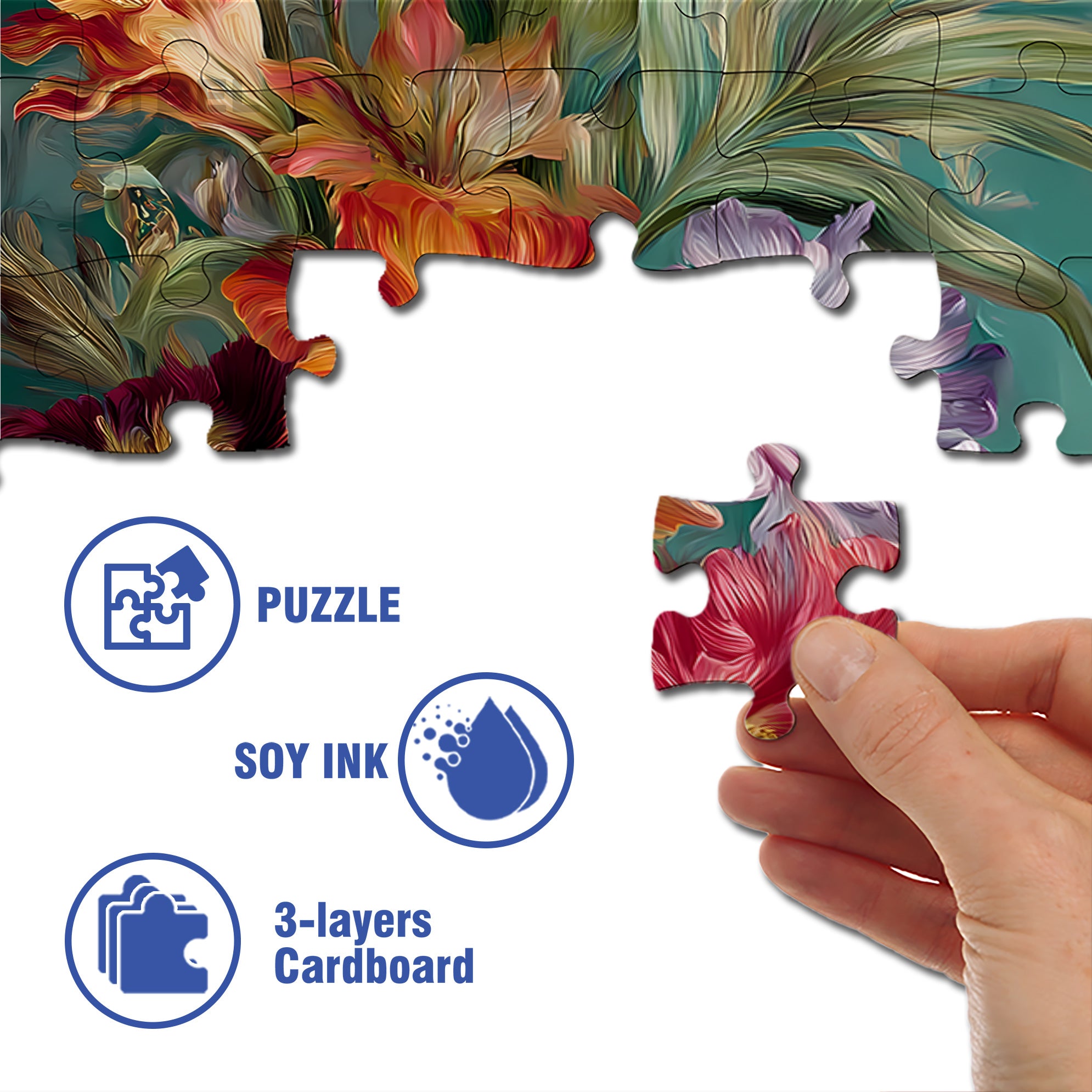 Beautiful Flowers 500pcs/1000pcs Jigsaw Puzzle, Scratch-Resistant, Interactive Family Game & Brain-Boosting DIY Decor, Perfect for Halloween, Christmas & New Year Gifts, Family Puzzle Game