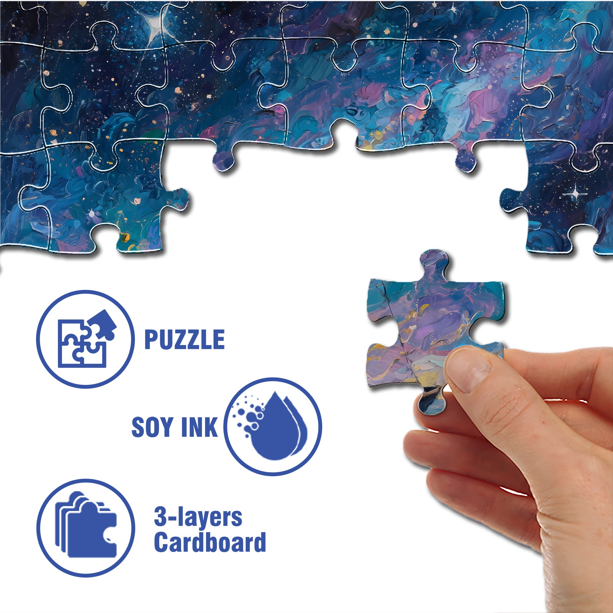 Brilliant Starry Sky 500pcs/1000pcs Jigsaw Puzzle, Scratch-Resistant, Interactive Family Game & Brain-Boosting DIY Decor, Perfect for Halloween, Christmas & New Year Gifts, Family Puzzle Game