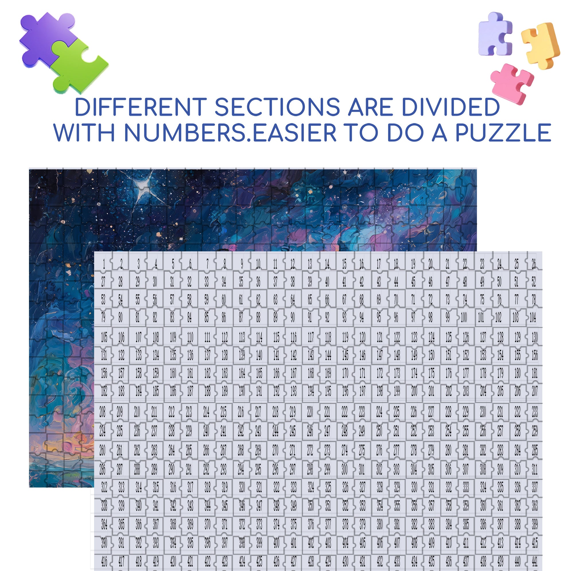 Brilliant Starry Sky 500pcs/1000pcs Jigsaw Puzzle, Scratch-Resistant, Interactive Family Game & Brain-Boosting DIY Decor, Perfect for Halloween, Christmas & New Year Gifts, Family Puzzle Game