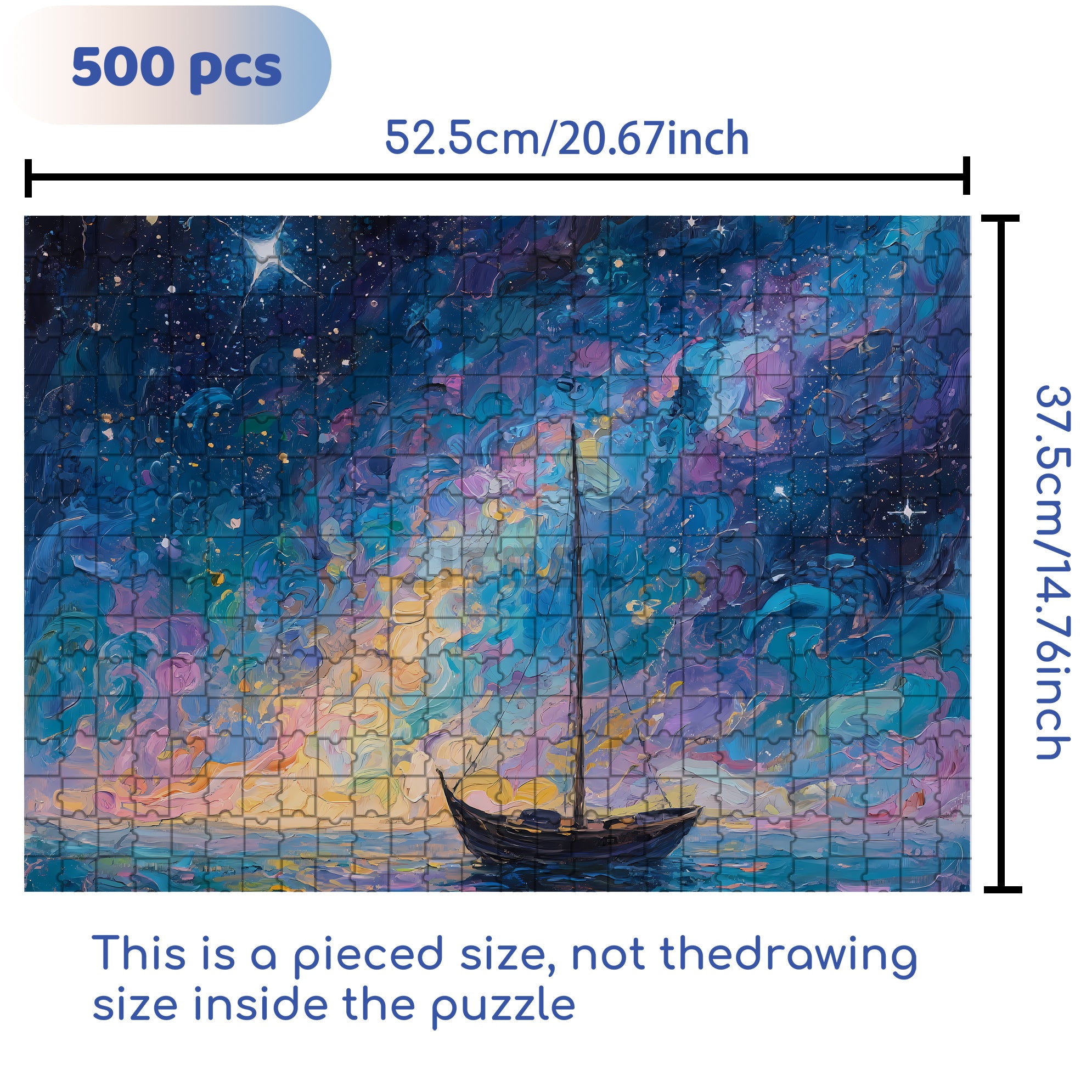 Brilliant Starry Sky 500pcs/1000pcs Jigsaw Puzzle, Scratch-Resistant, Interactive Family Game & Brain-Boosting DIY Decor, Perfect for Halloween, Christmas & New Year Gifts, Family Puzzle Game