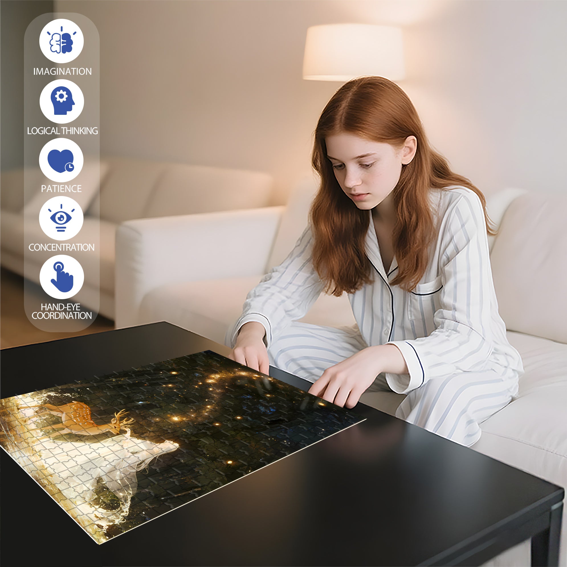 Brilliant 500pcs/1000pcs Jigsaw Puzzle, Scratch-Resistant, Interactive Family Game & Brain-Boosting DIY Decor, Perfect for Halloween, Christmas & New Year Gifts, Family Puzzle Game
