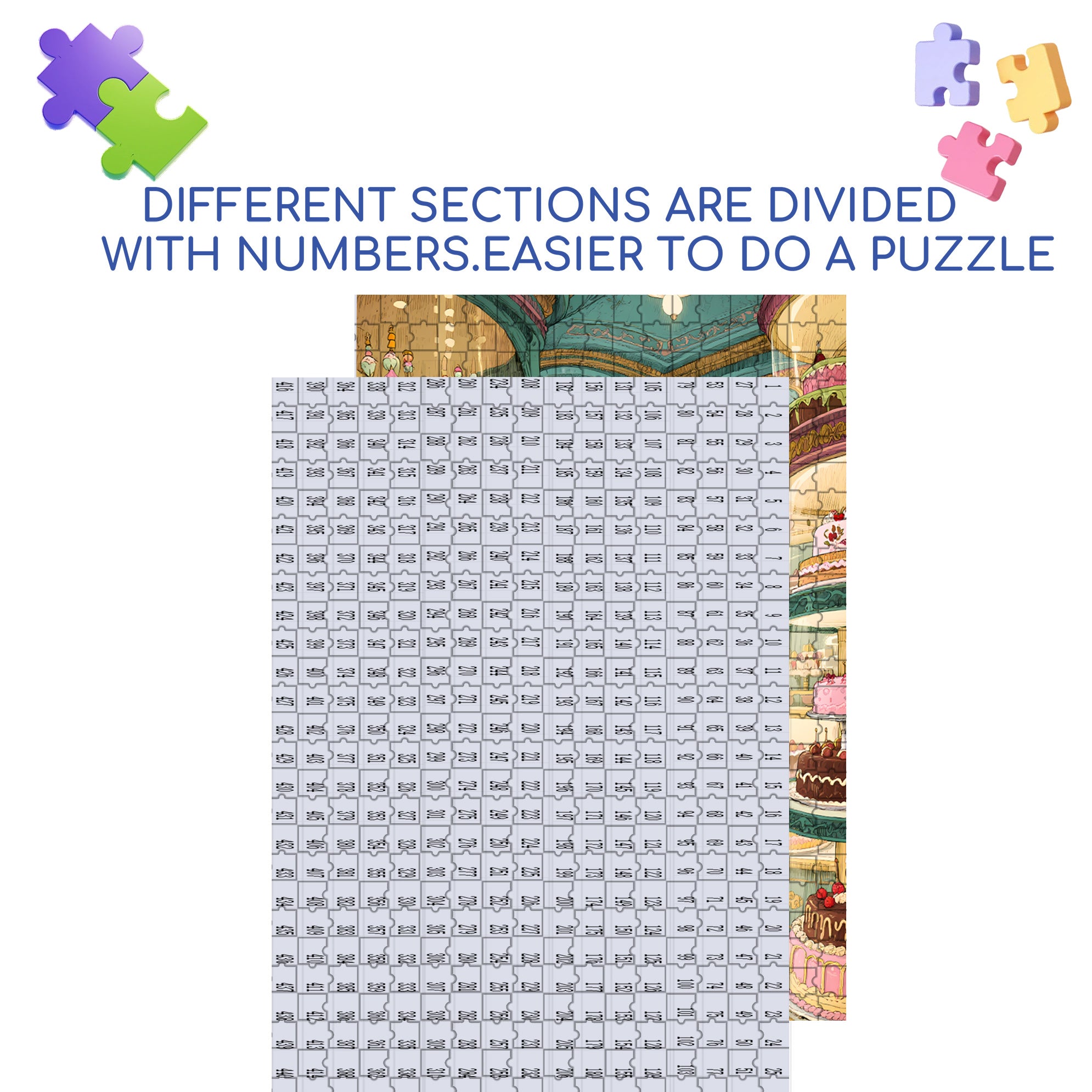 Cake Shop 500pcs/1000pcs Jigsaw Puzzle, Scratch-Resistant, Interactive Family Game & Brain-Boosting DIY Decor, Perfect for Halloween, Christmas & New Year Gifts, Family Puzzle Game