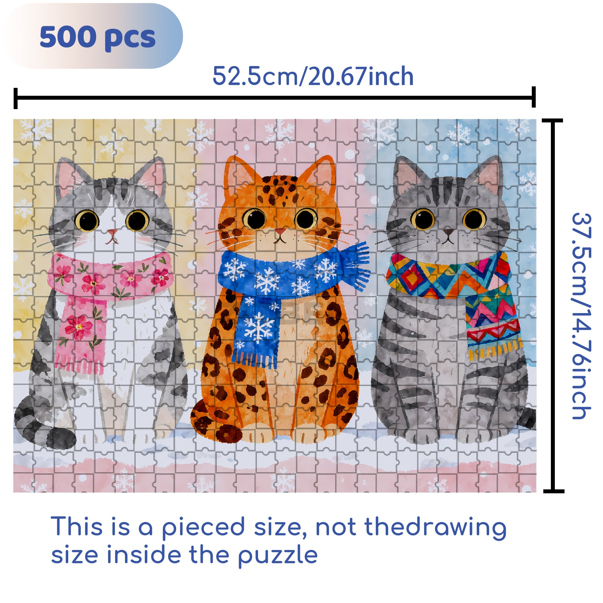 Cats Group Photo  500pcs/1000pcs Jigsaw Puzzle, Scratch-Resistant, Interactive Family Game & Brain-Boosting DIY Decor, Perfect for Halloween, Christmas & New Year Gifts, Family Puzzle Game