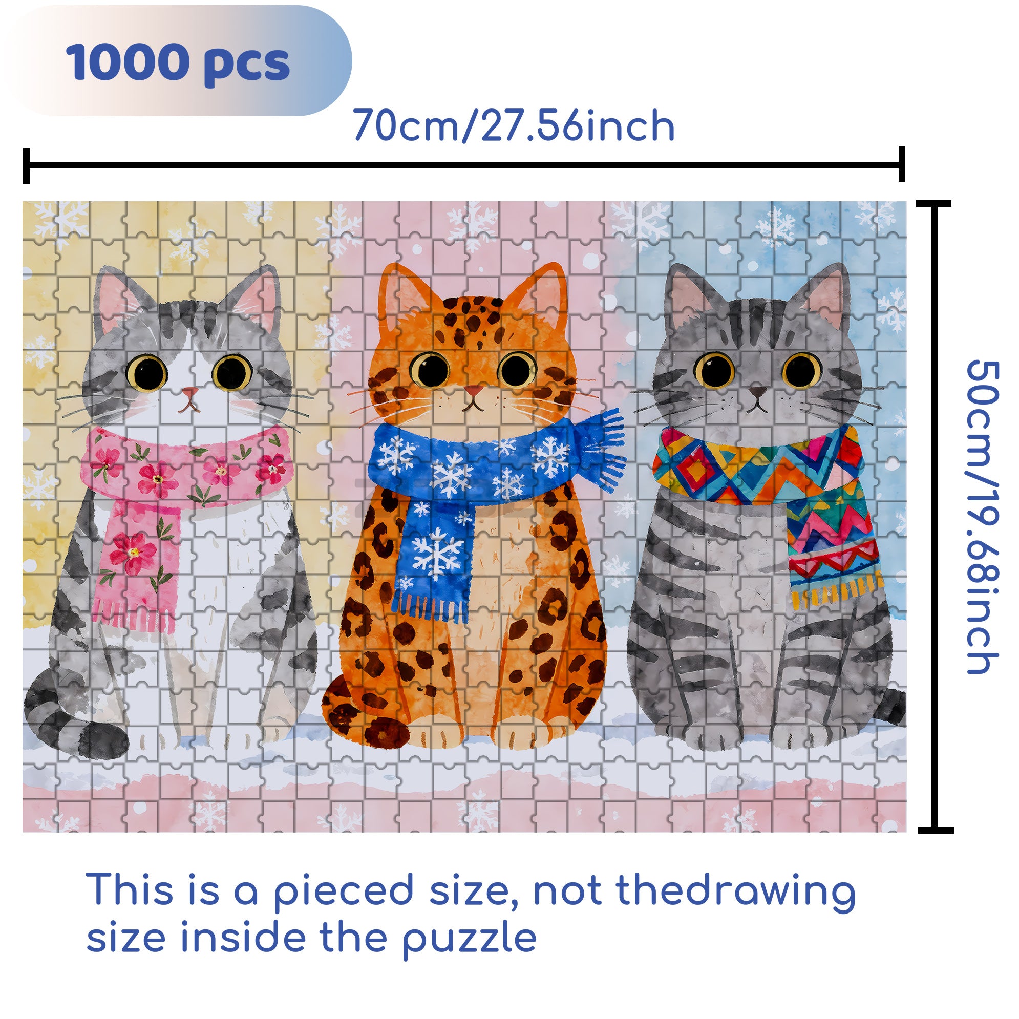 Cats Group Photo  500pcs/1000pcs Jigsaw Puzzle, Scratch-Resistant, Interactive Family Game & Brain-Boosting DIY Decor, Perfect for Halloween, Christmas & New Year Gifts, Family Puzzle Game