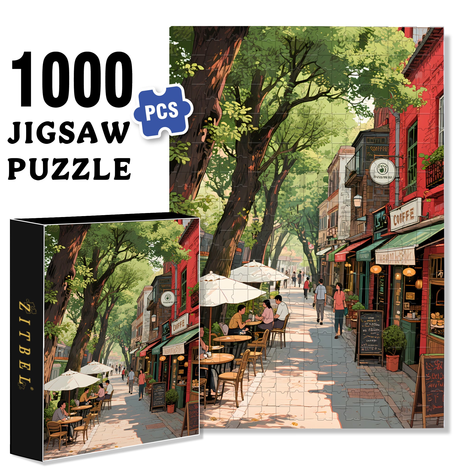 City Impression 500pcs/1000pcs Jigsaw Puzzle, Scratch-Resistant, Interactive Family Game & Brain-Boosting DIY Decor, Perfect for Halloween, Christmas & New Year Gifts, Family Puzzle Game