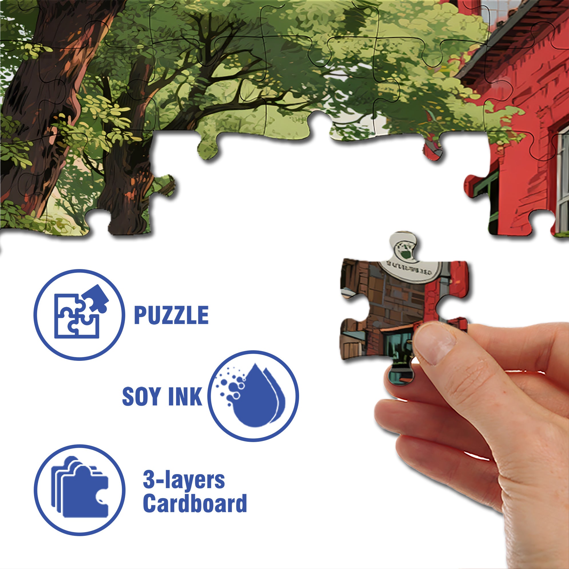 City Impression 500pcs/1000pcs Jigsaw Puzzle, Scratch-Resistant, Interactive Family Game & Brain-Boosting DIY Decor, Perfect for Halloween, Christmas & New Year Gifts, Family Puzzle Game