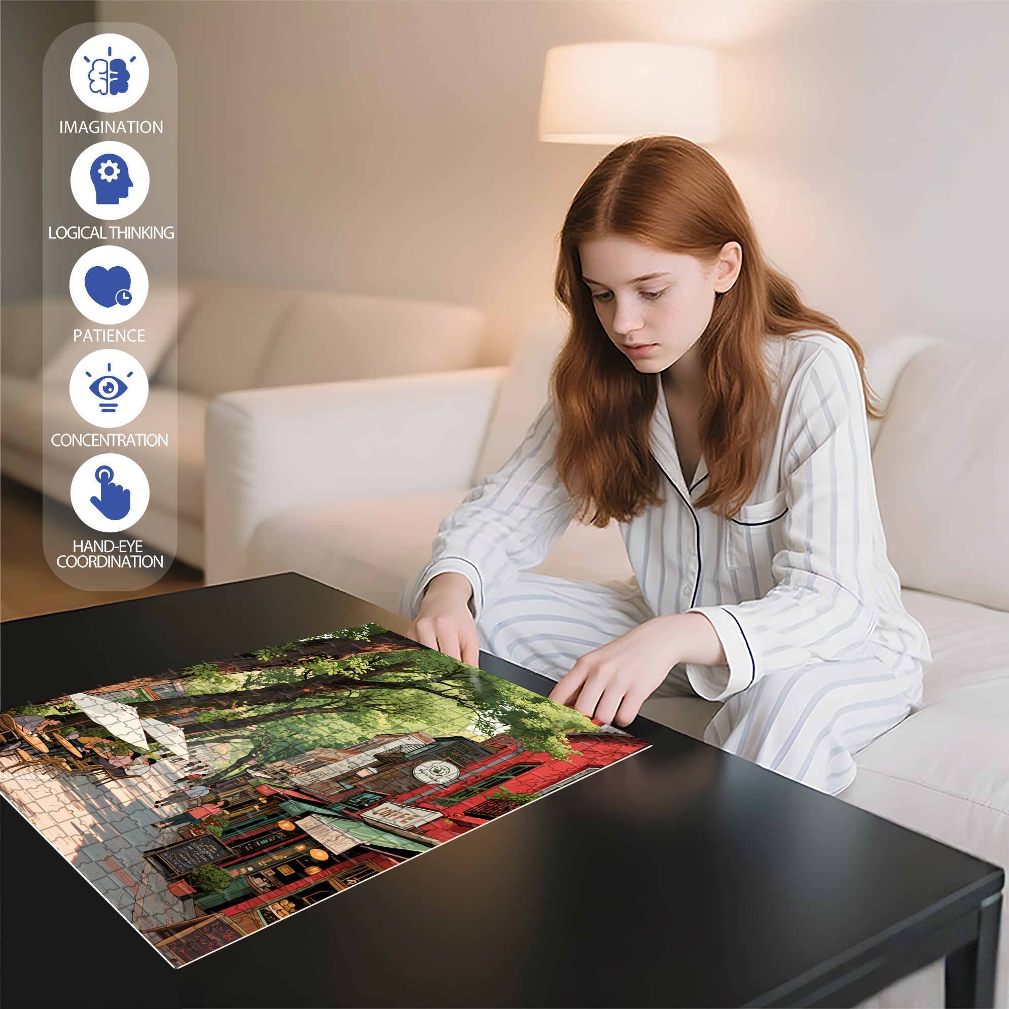 City Impression 500pcs/1000pcs Jigsaw Puzzle, Scratch-Resistant, Interactive Family Game & Brain-Boosting DIY Decor, Perfect for Halloween, Christmas & New Year Gifts, Family Puzzle Game