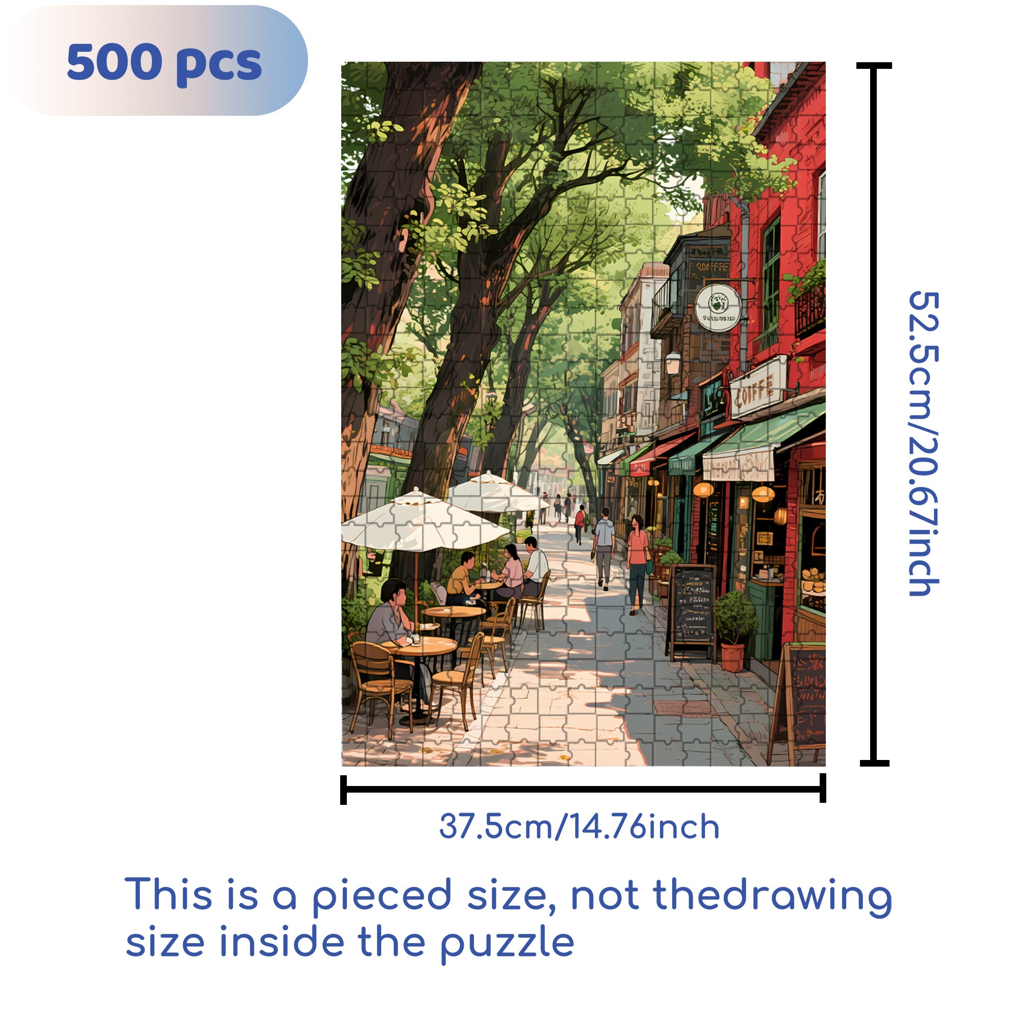 City Impression 500pcs/1000pcs Jigsaw Puzzle, Scratch-Resistant, Interactive Family Game & Brain-Boosting DIY Decor, Perfect for Halloween, Christmas & New Year Gifts, Family Puzzle Game