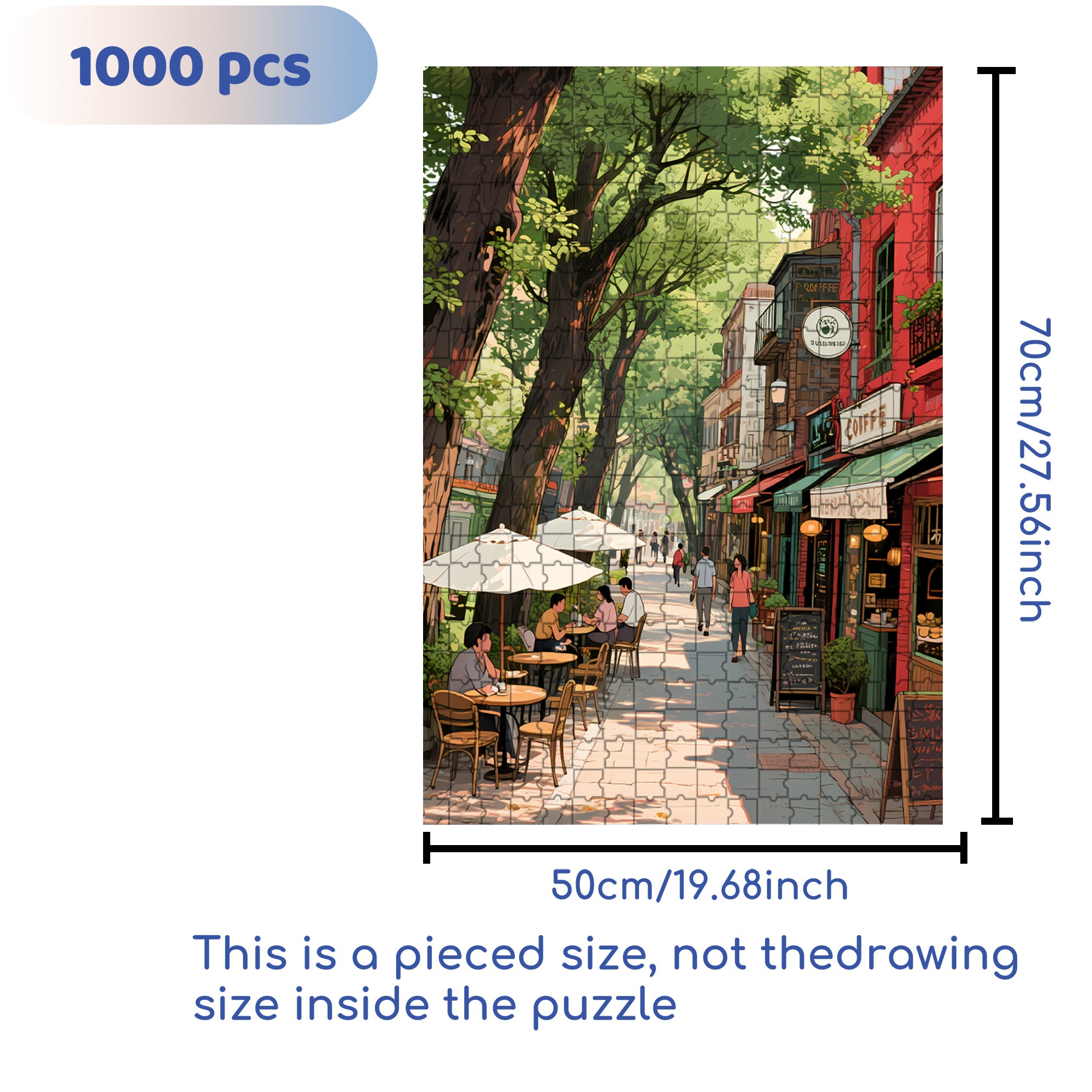 City Impression 500pcs/1000pcs Jigsaw Puzzle, Scratch-Resistant, Interactive Family Game & Brain-Boosting DIY Decor, Perfect for Halloween, Christmas & New Year Gifts, Family Puzzle Game