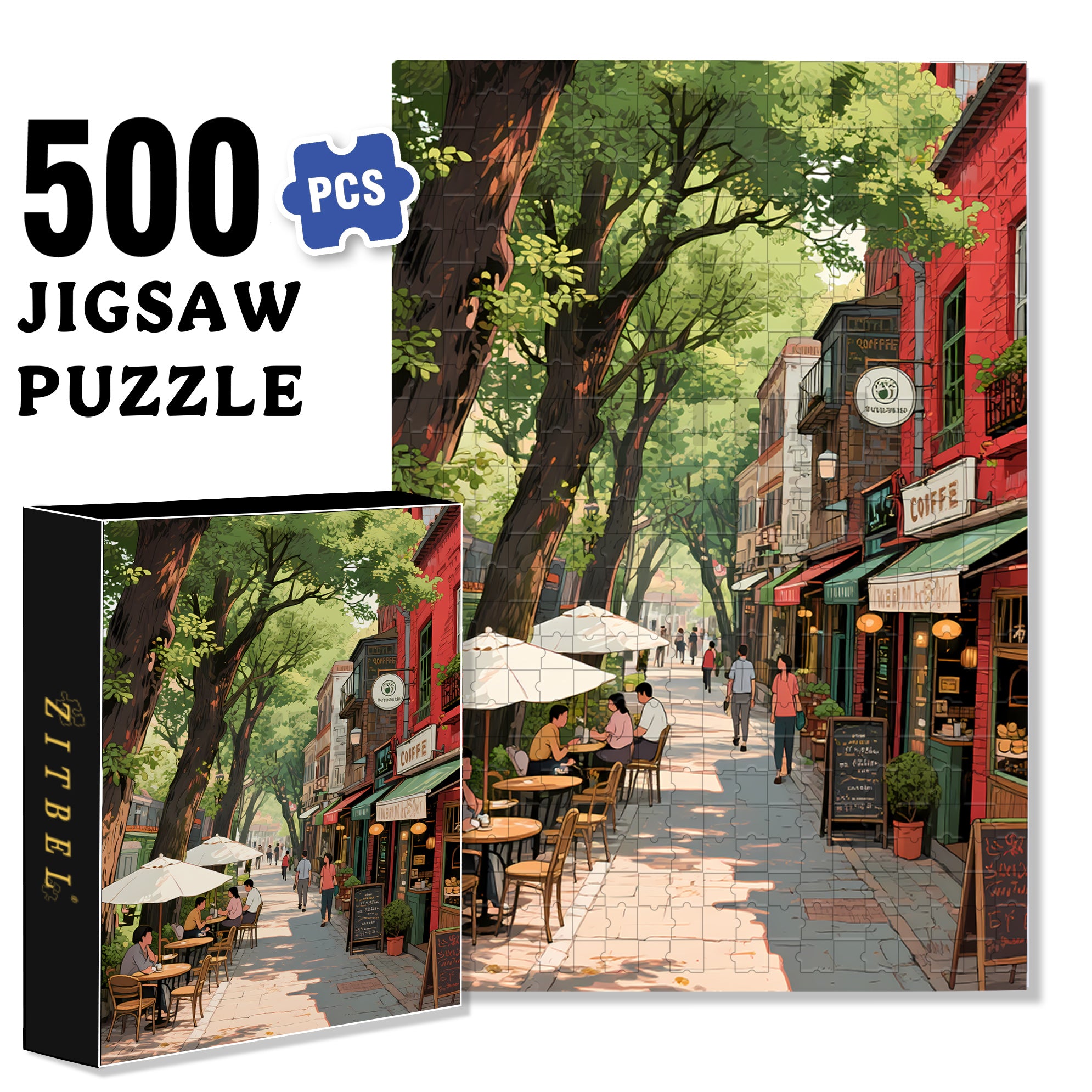 City Impression 500pcs/1000pcs Jigsaw Puzzle, Scratch-Resistant, Interactive Family Game & Brain-Boosting DIY Decor, Perfect for Halloween, Christmas & New Year Gifts, Family Puzzle Game