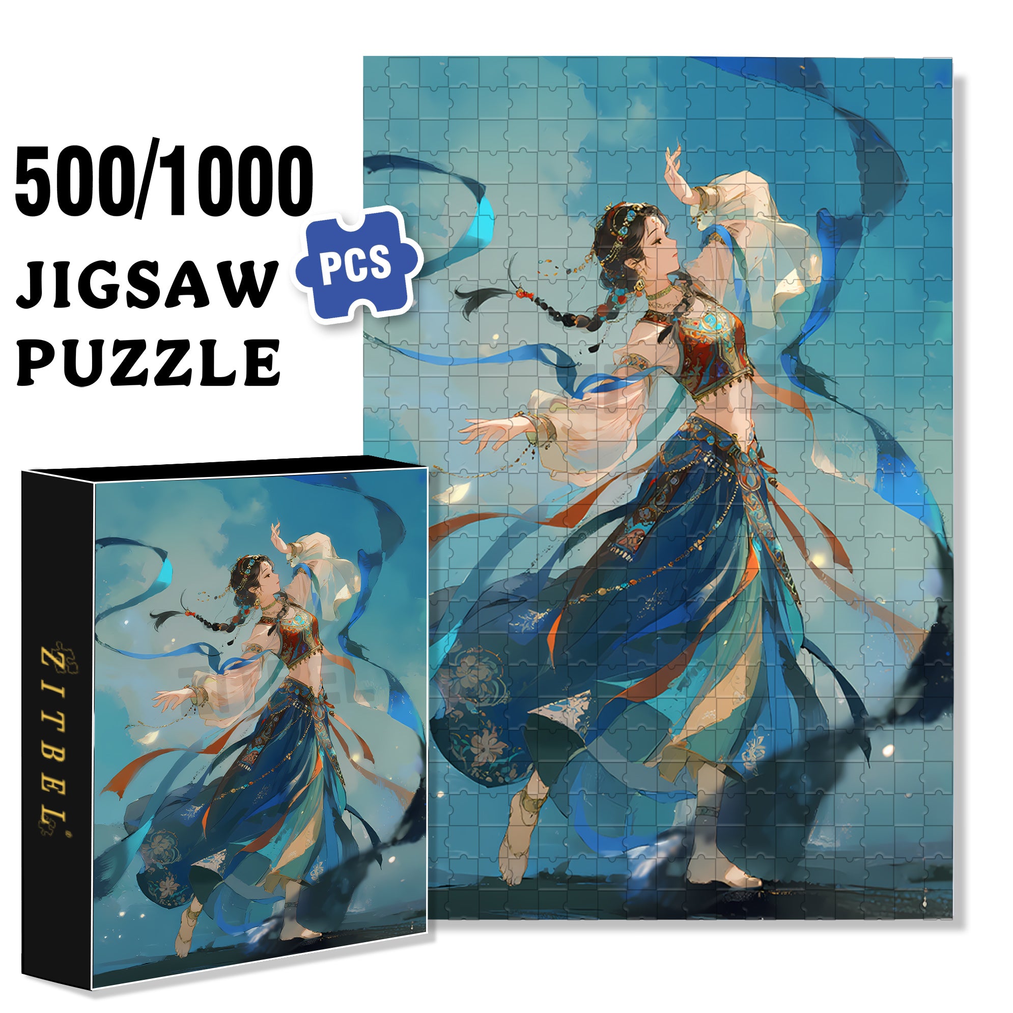Dance 500pcs/1000pcs Jigsaw Puzzle, Scratch-Resistant, Interactive Family Game & Brain-Boosting DIY Decor, Perfect for Halloween, Christmas & New Year Gifts, Family Puzzle Game