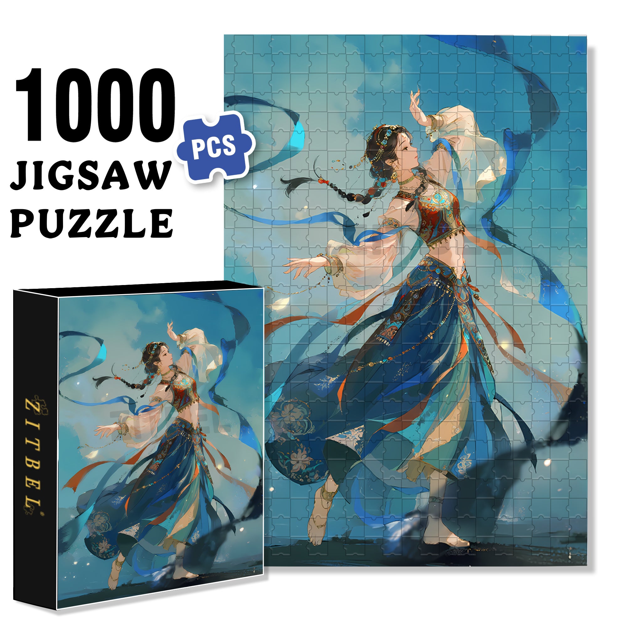 Dance 500pcs/1000pcs Jigsaw Puzzle, Scratch-Resistant, Interactive Family Game & Brain-Boosting DIY Decor, Perfect for Halloween, Christmas & New Year Gifts, Family Puzzle Game