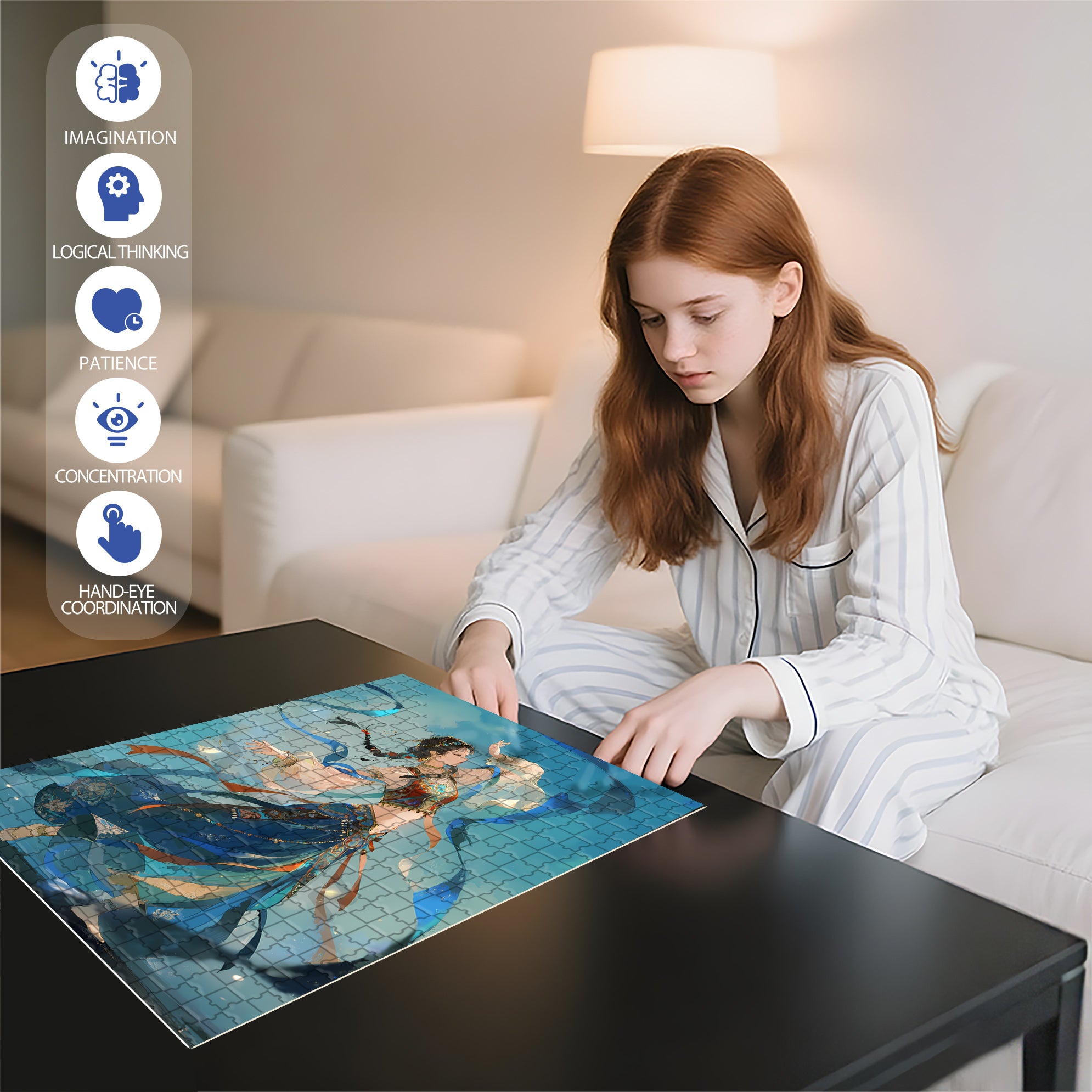 Dance 500pcs/1000pcs Jigsaw Puzzle, Scratch-Resistant, Interactive Family Game & Brain-Boosting DIY Decor, Perfect for Halloween, Christmas & New Year Gifts, Family Puzzle Game
