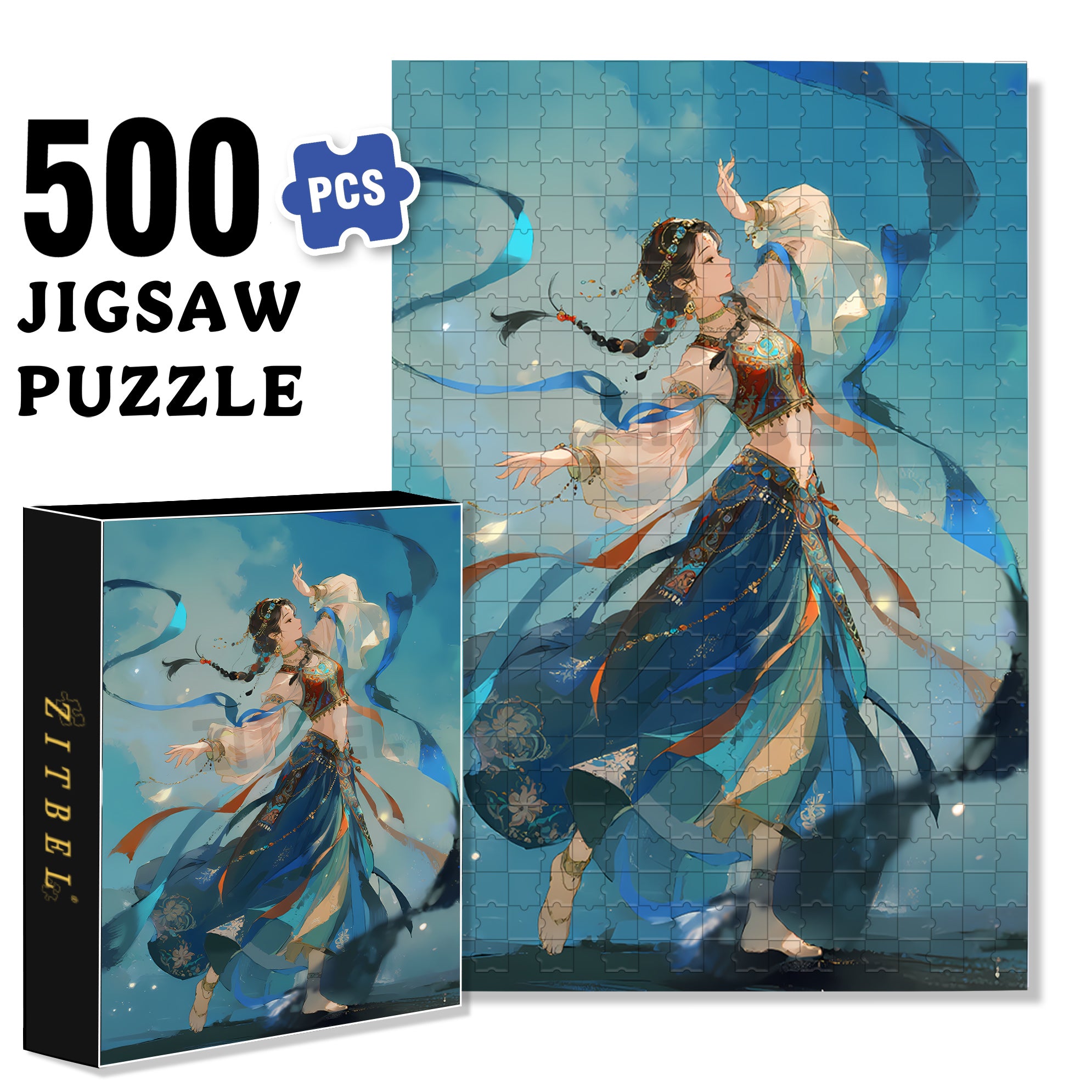 Dance 500pcs/1000pcs Jigsaw Puzzle, Scratch-Resistant, Interactive Family Game & Brain-Boosting DIY Decor, Perfect for Halloween, Christmas & New Year Gifts, Family Puzzle Game