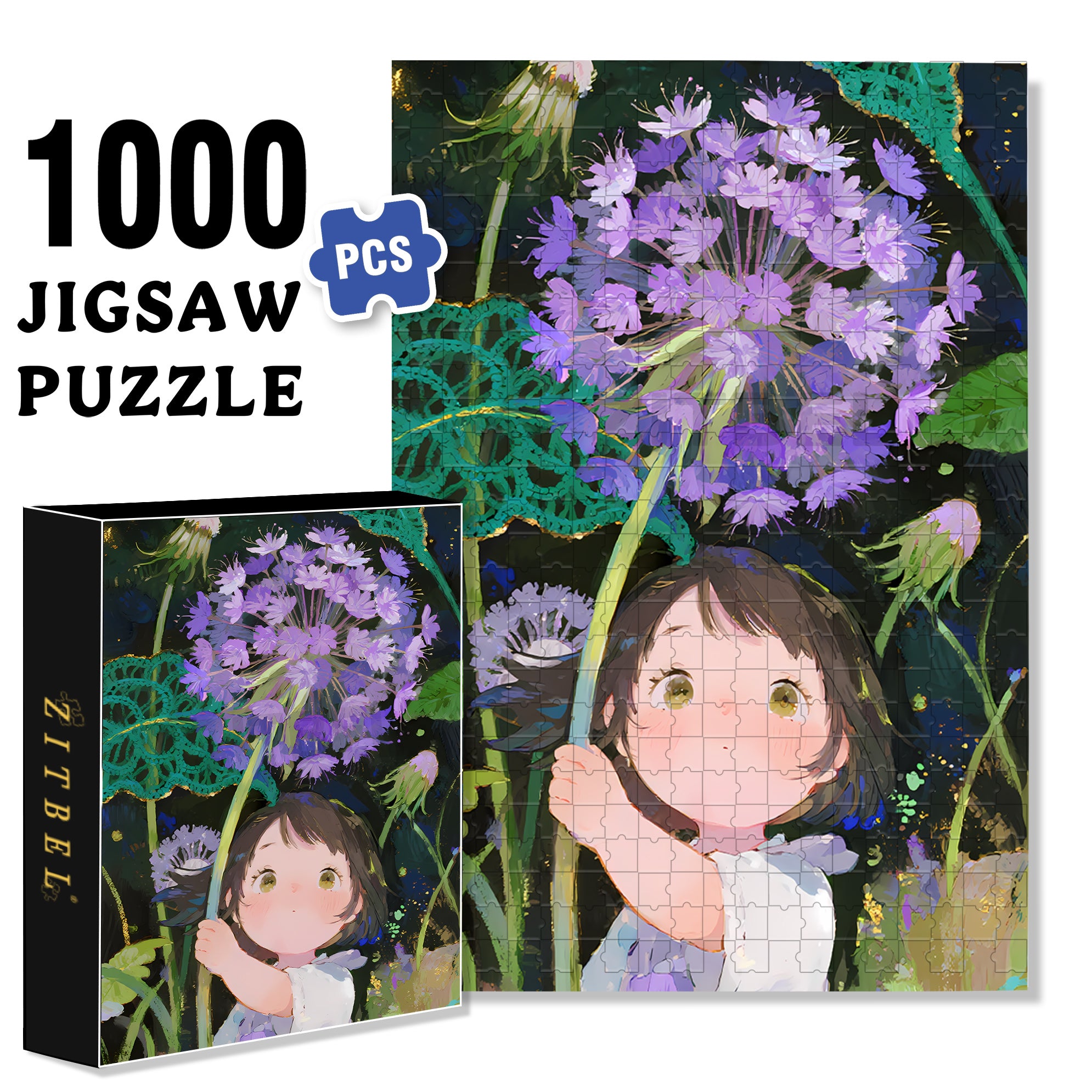 Dandelion 500pcs/1000pcs Jigsaw Puzzle, Scratch-Resistant, Interactive Family Game & Brain-Boosting DIY Decor, Perfect for Halloween, Christmas & New Year Gifts, Family Puzzle Game