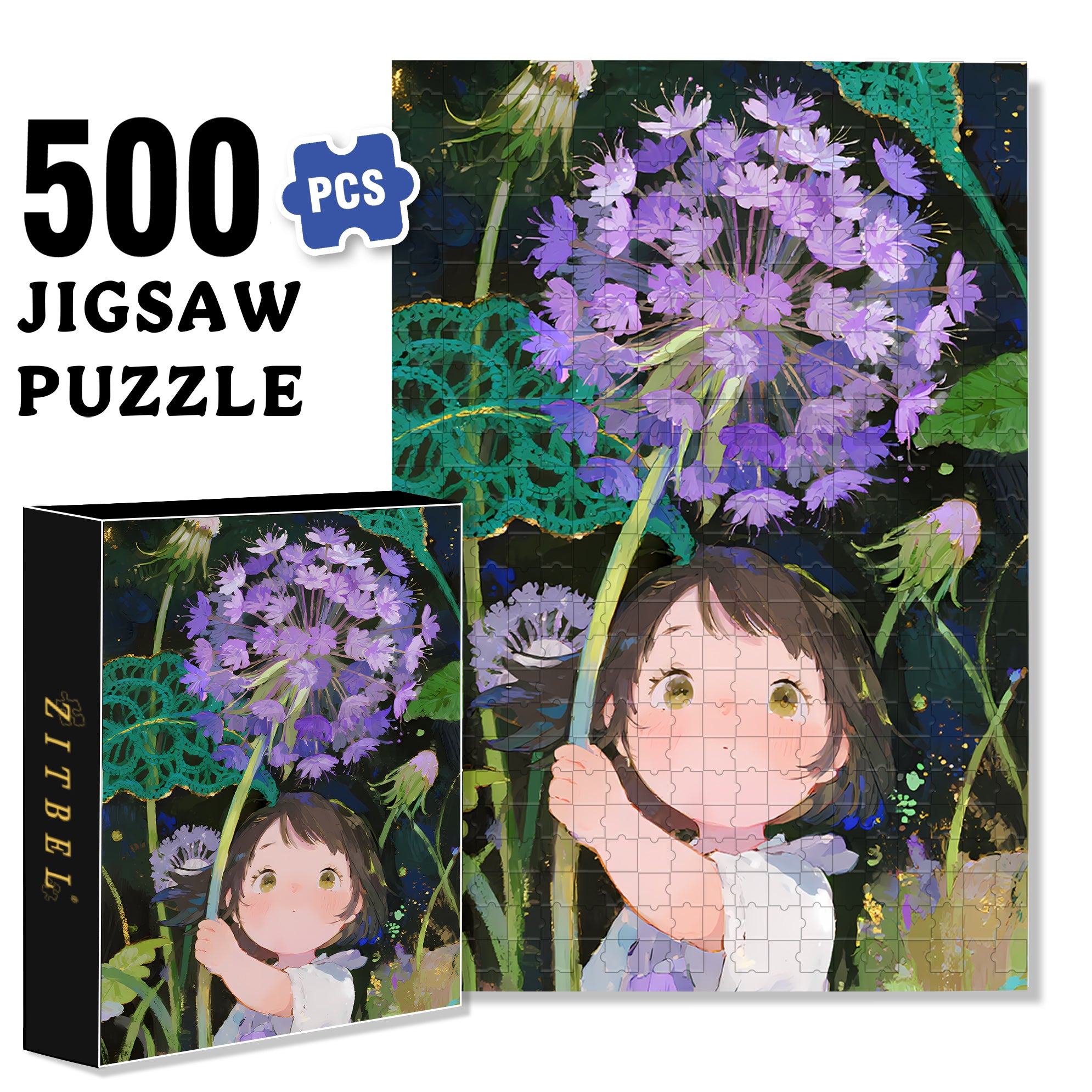 Dandelion 500pcs/1000pcs Jigsaw Puzzle, Scratch-Resistant, Interactive Family Game & Brain-Boosting DIY Decor, Perfect for Halloween, Christmas & New Year Gifts, Family Puzzle Game