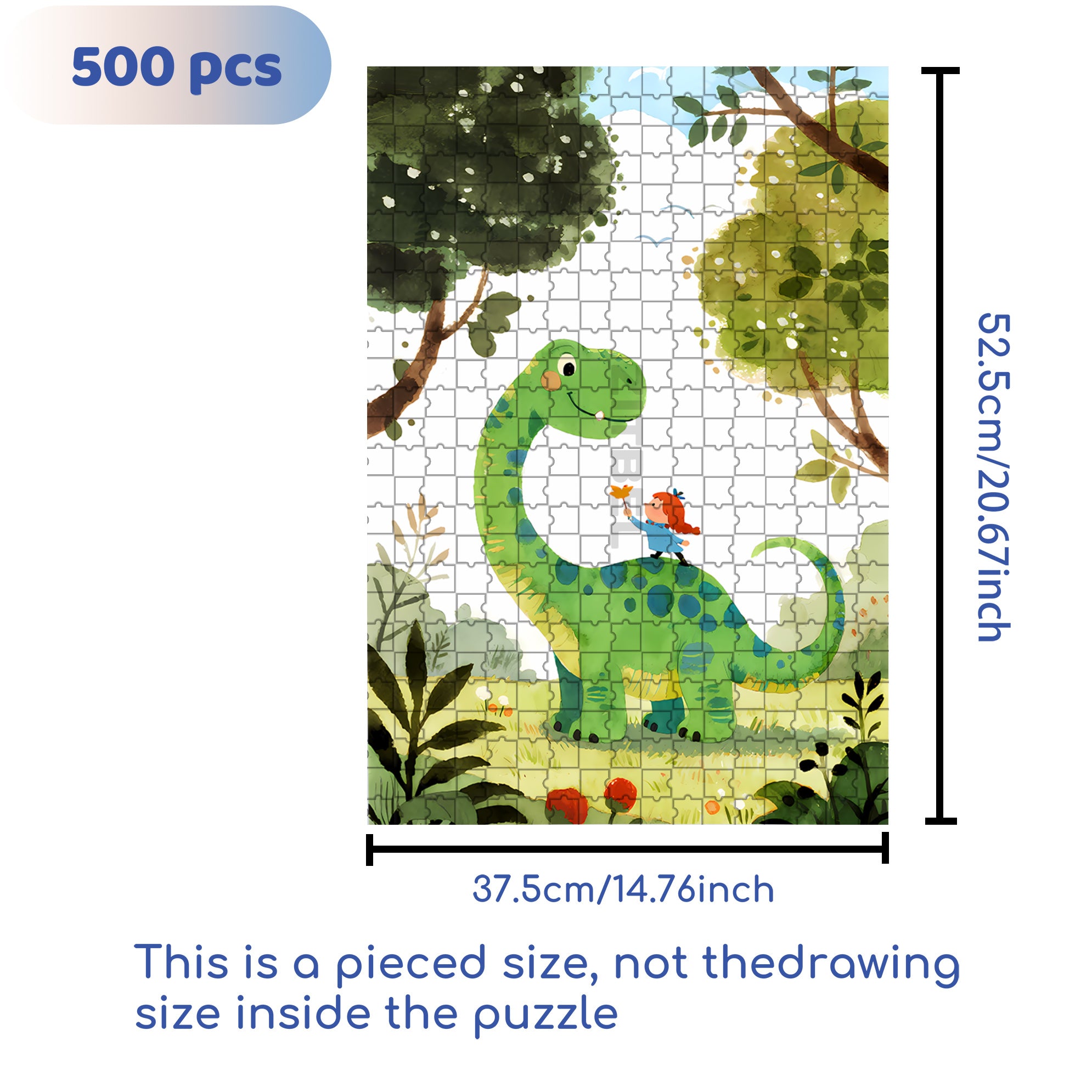 Dinosaurs And Me 500pcs/1000pcs Jigsaw Puzzle, Scratch-Resistant, Interactive Family Game & Brain-Boosting DIY Decor, Perfect for Halloween, Christmas & New Year Gifts, Family Puzzle Game