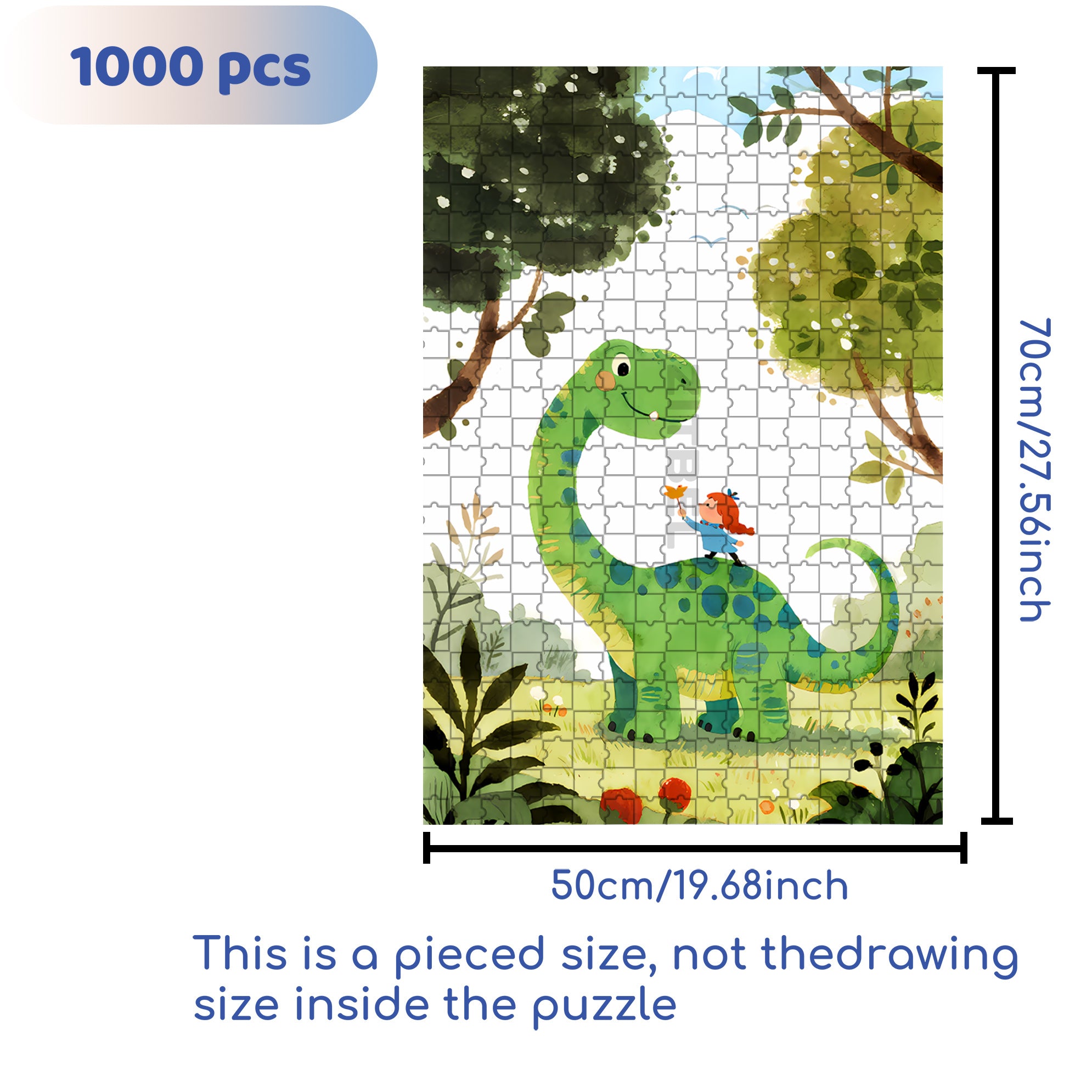 Dinosaurs And Me 500pcs/1000pcs Jigsaw Puzzle, Scratch-Resistant, Interactive Family Game & Brain-Boosting DIY Decor, Perfect for Halloween, Christmas & New Year Gifts, Family Puzzle Game