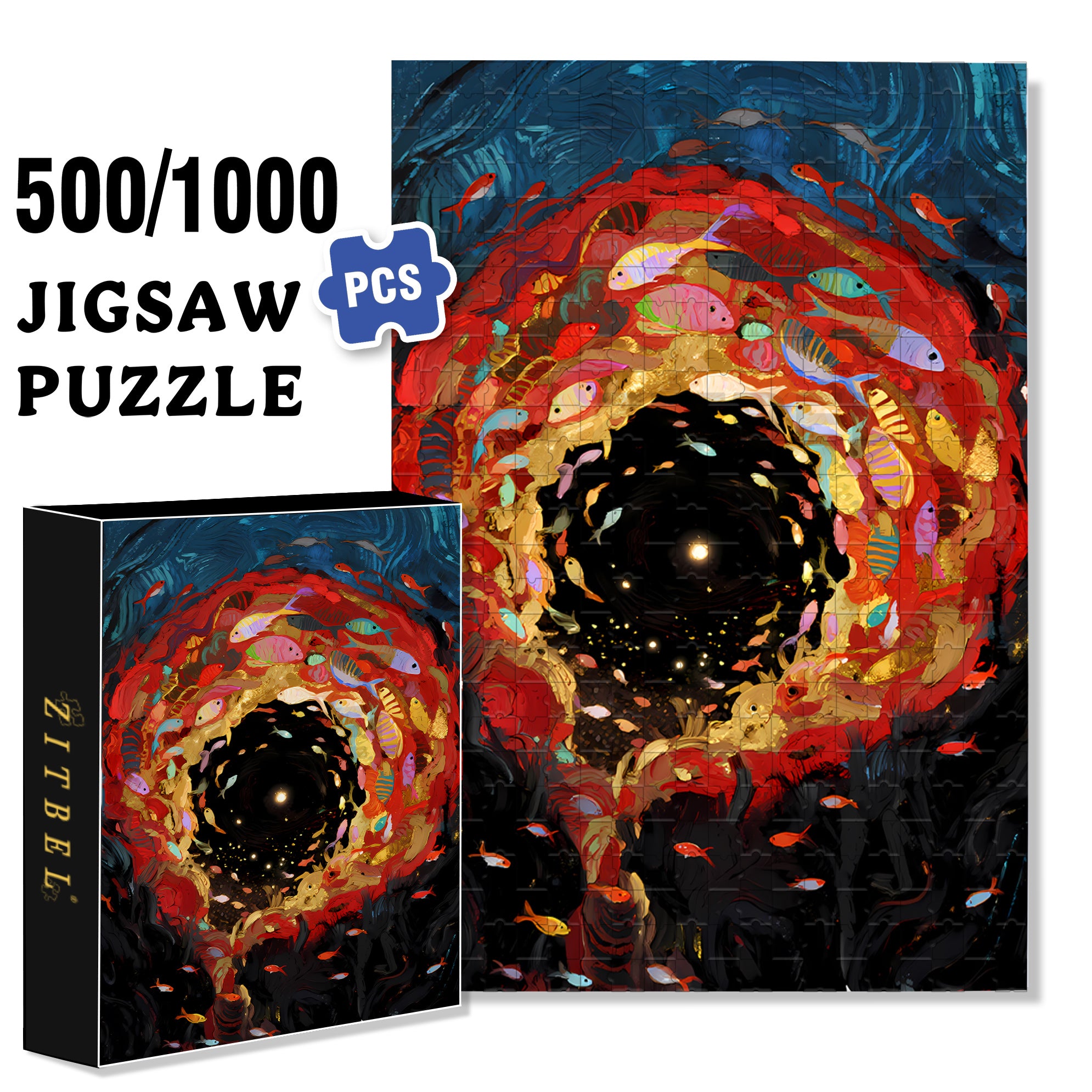 Eddy 500pcs/1000pcs Jigsaw Puzzle, Scratch-Resistant, Interactive Family Game & Brain-Boosting DIY Decor, Perfect for Halloween, Christmas & New Year Gifts, Family Puzzle Game
