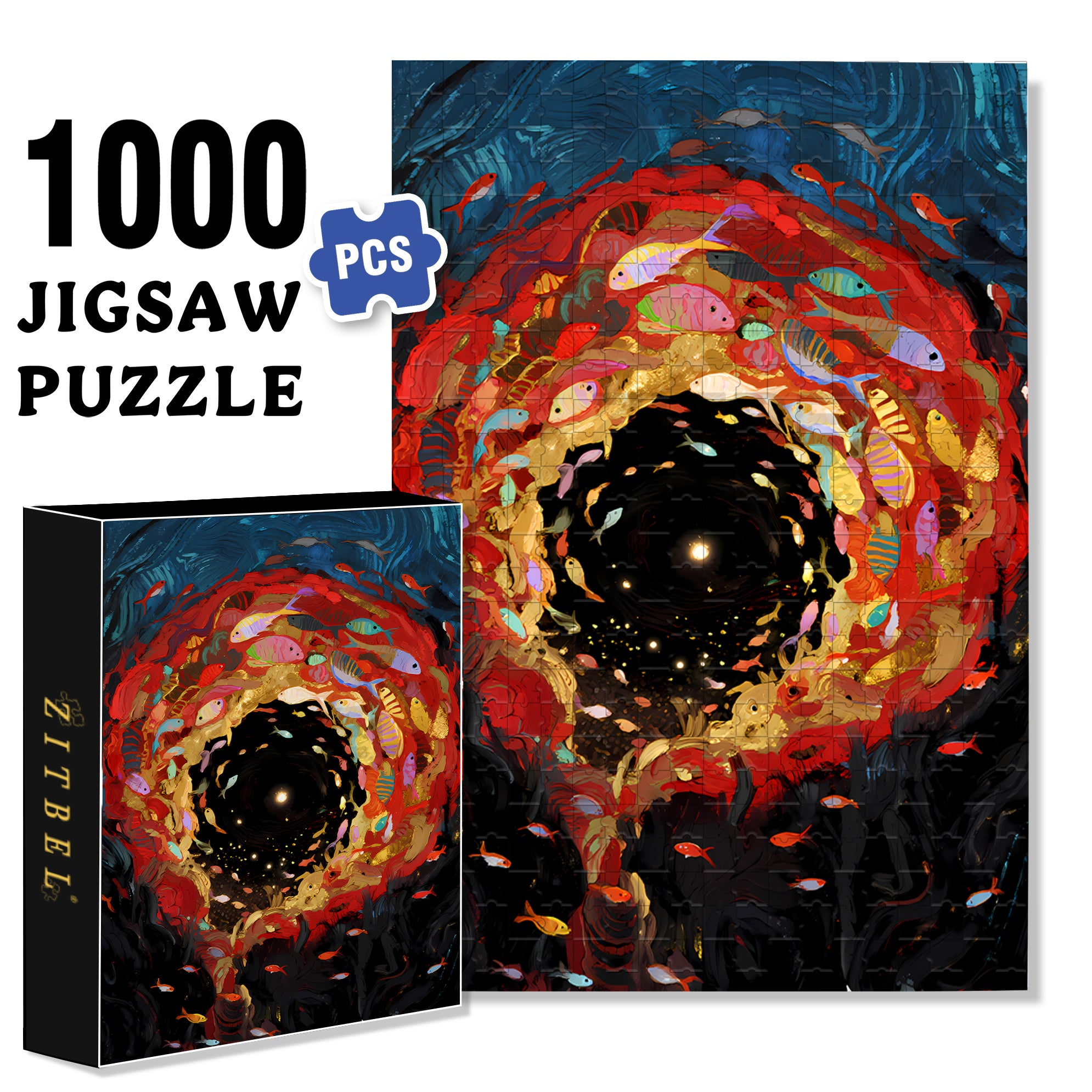 Eddy 500pcs/1000pcs Jigsaw Puzzle, Scratch-Resistant, Interactive Family Game & Brain-Boosting DIY Decor, Perfect for Halloween, Christmas & New Year Gifts, Family Puzzle Game