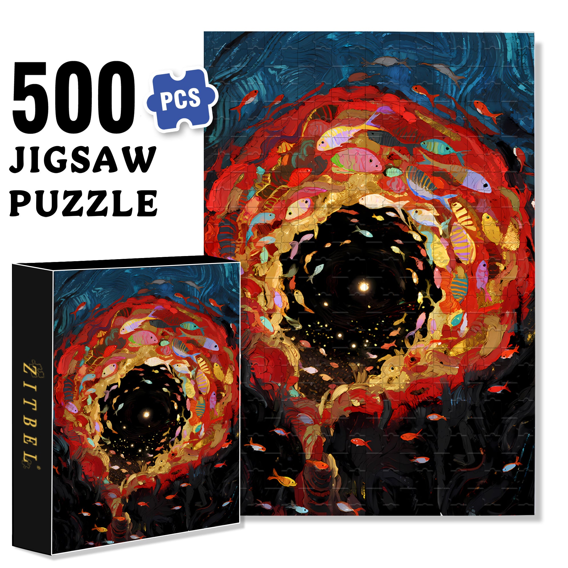 Eddy 500pcs/1000pcs Jigsaw Puzzle, Scratch-Resistant, Interactive Family Game & Brain-Boosting DIY Decor, Perfect for Halloween, Christmas & New Year Gifts, Family Puzzle Game