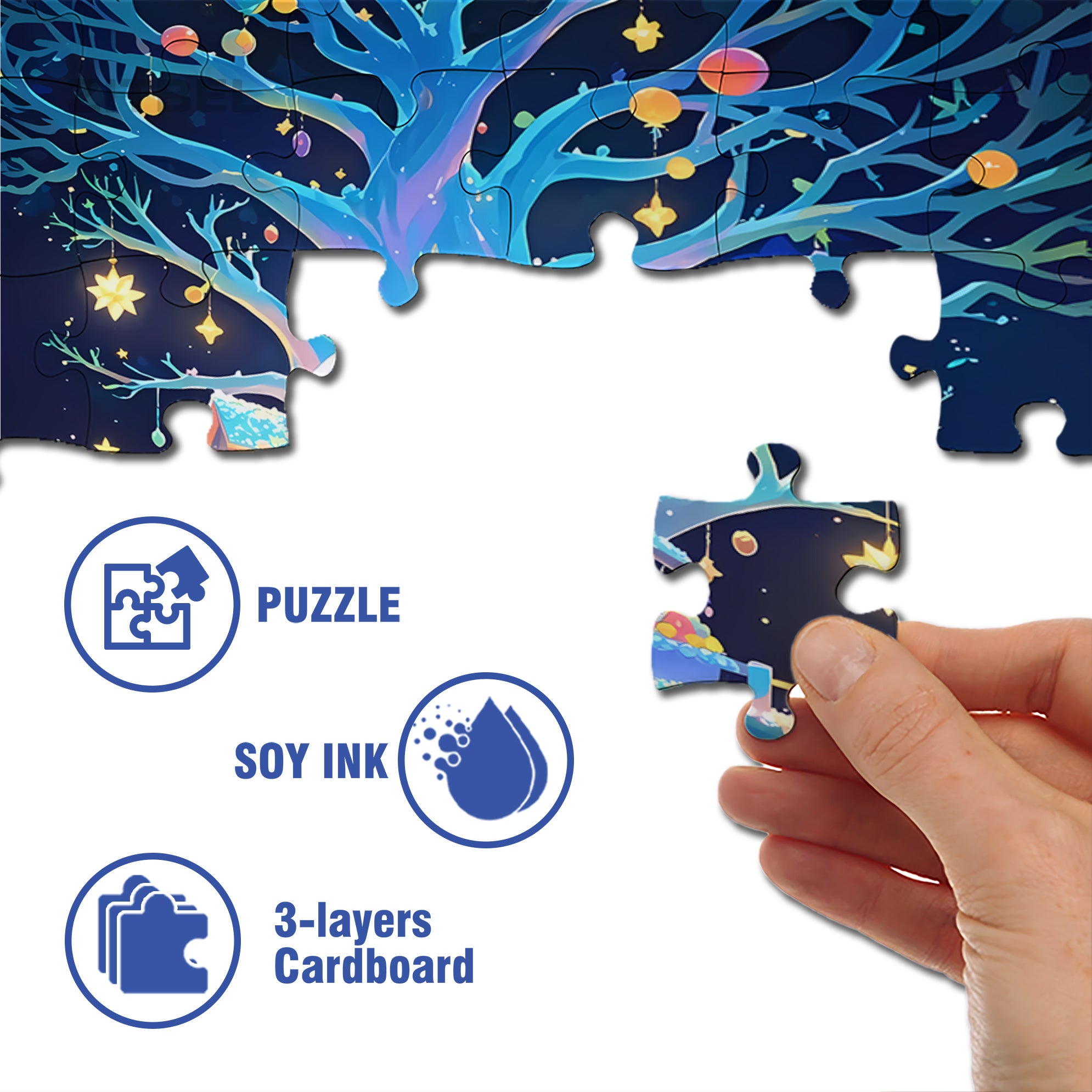 Fairy Tale World 500pcs/1000pcs Jigsaw Puzzle, Scratch-Resistant, Interactive Family Game & Brain-Boosting DIY Decor, Perfect for Halloween, Christmas & New Year Gifts, Family Puzzle Game