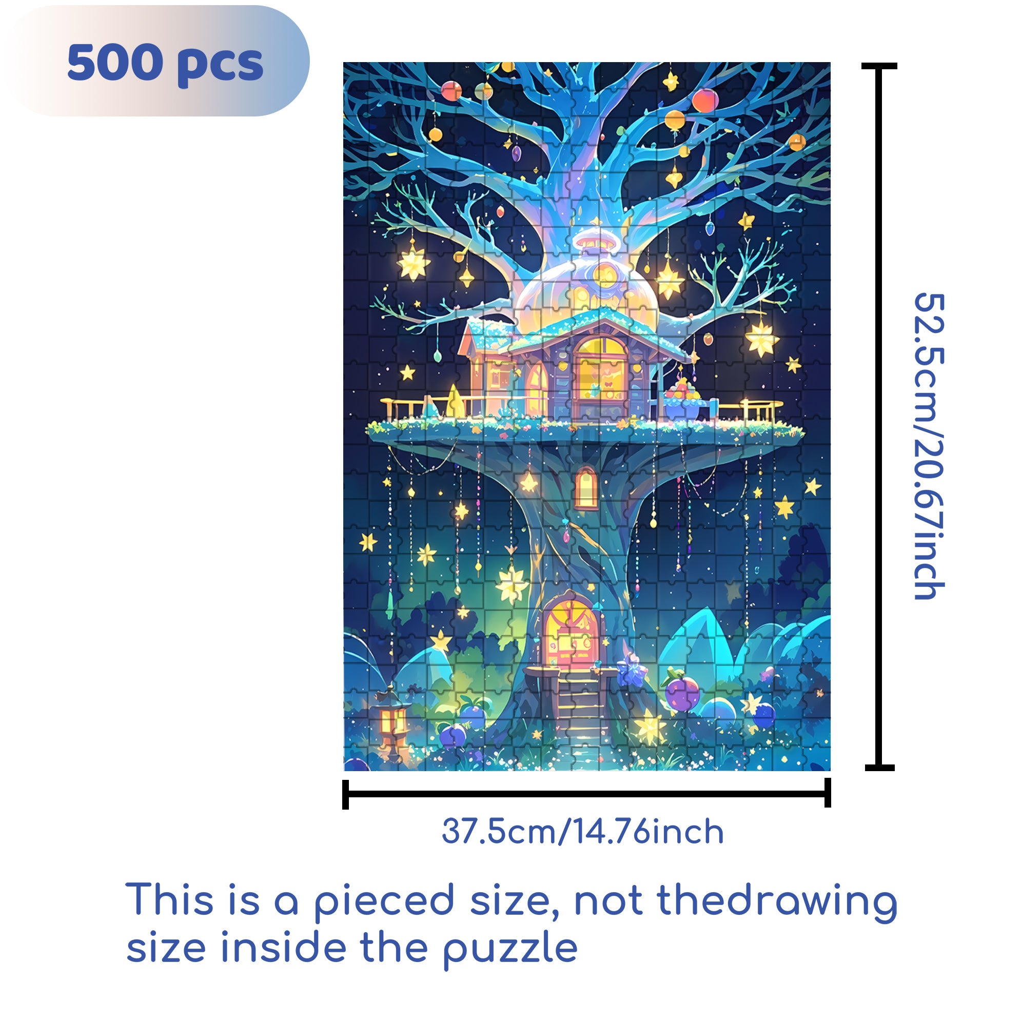 Fairy Tale World 500pcs/1000pcs Jigsaw Puzzle, Scratch-Resistant, Interactive Family Game & Brain-Boosting DIY Decor, Perfect for Halloween, Christmas & New Year Gifts, Family Puzzle Game
