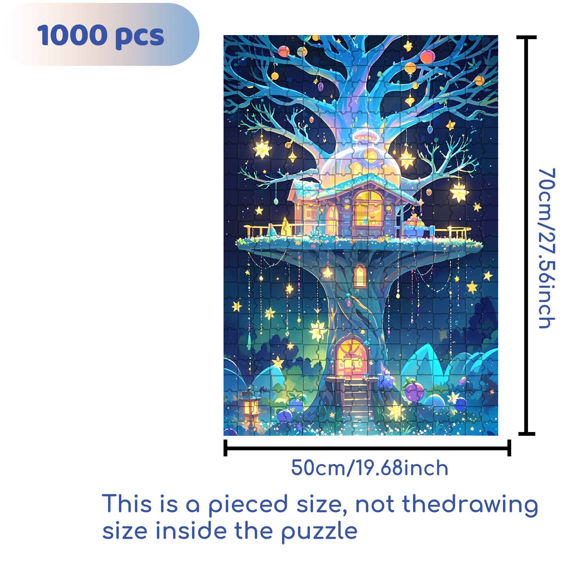 Fairy Tale World 500pcs/1000pcs Jigsaw Puzzle, Scratch-Resistant, Interactive Family Game & Brain-Boosting DIY Decor, Perfect for Halloween, Christmas & New Year Gifts, Family Puzzle Game