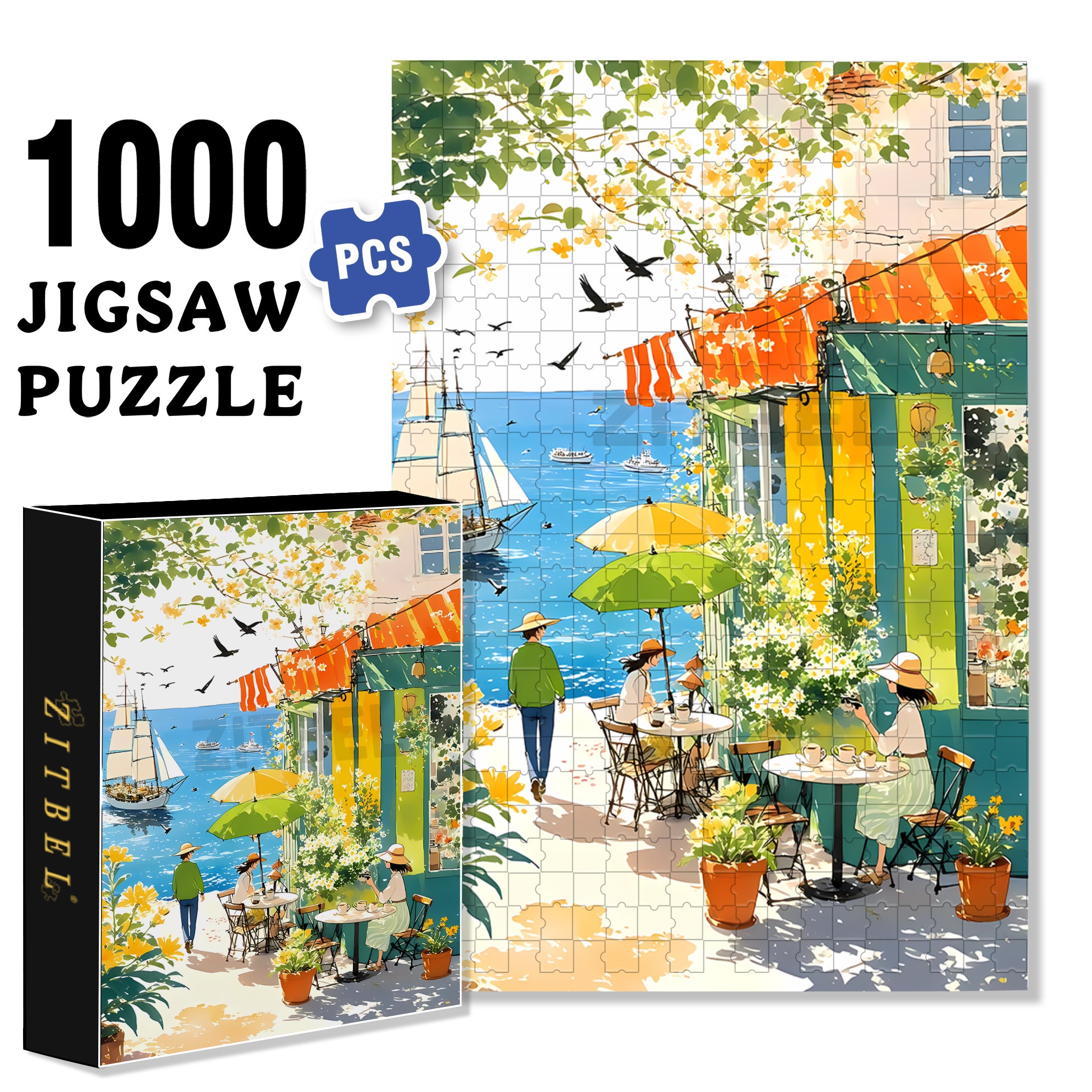Falling Petals 500pcs/1000pcs Jigsaw Puzzle, Scratch-Resistant, Interactive Family Game & Brain-Boosting DIY Decor, Perfect for Halloween, Christmas & New Year Gifts, Family Puzzle Game