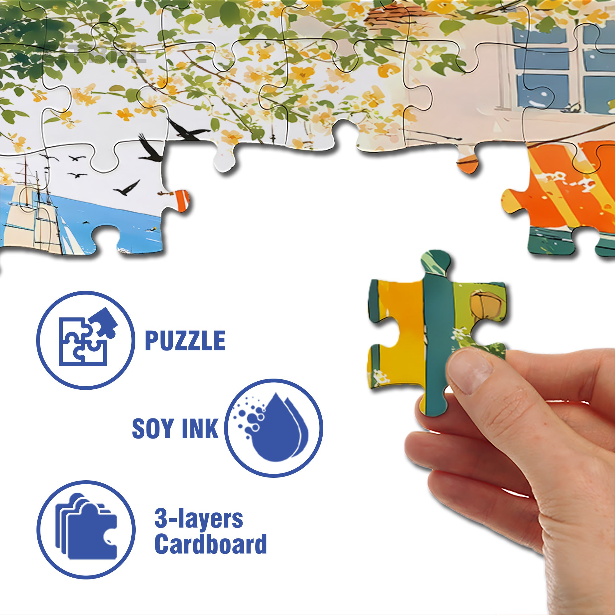 Falling Petals 500pcs/1000pcs Jigsaw Puzzle, Scratch-Resistant, Interactive Family Game & Brain-Boosting DIY Decor, Perfect for Halloween, Christmas & New Year Gifts, Family Puzzle Game